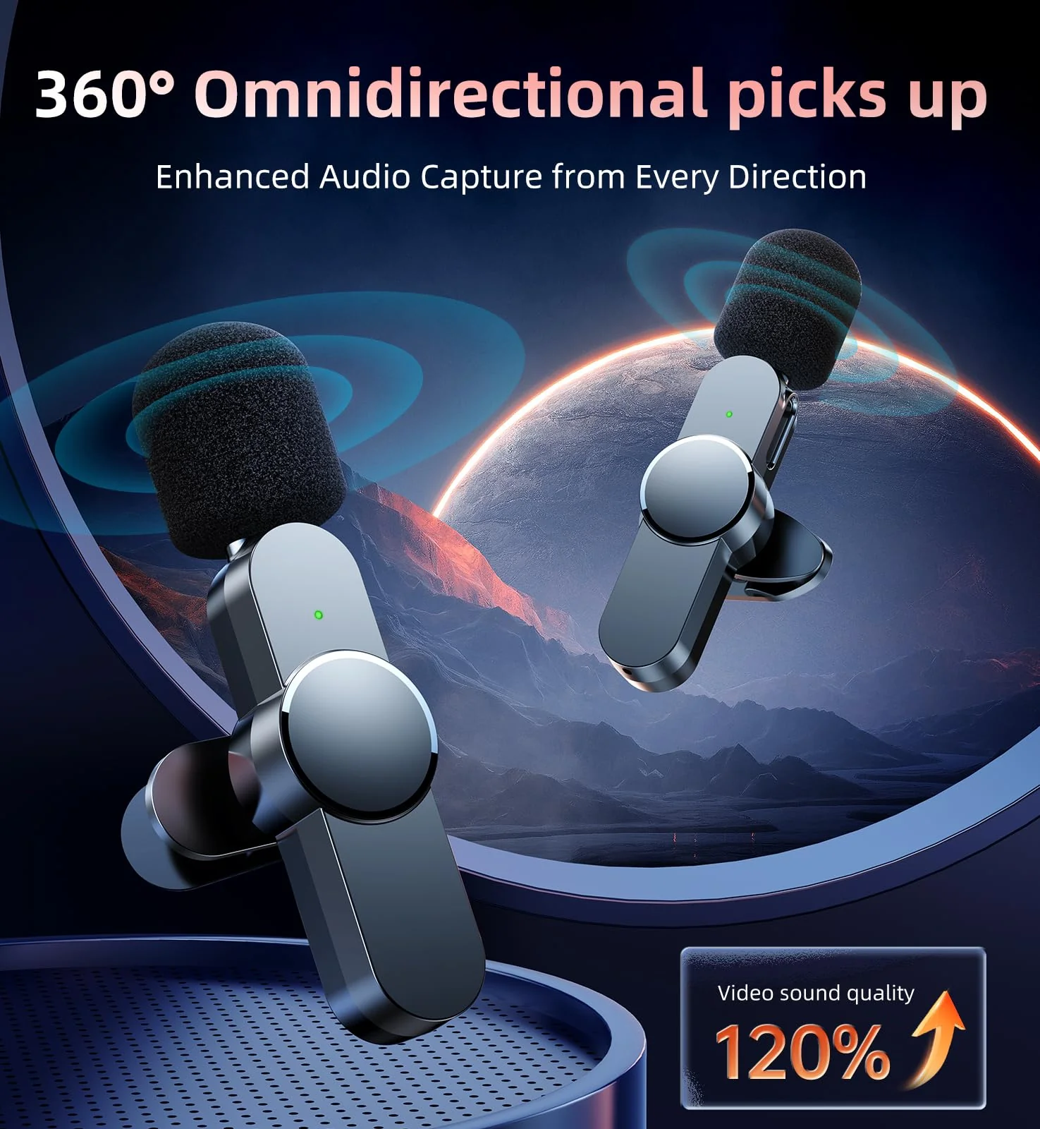 Kinglucky 2 Pcs Lavalier Mini Microphone for iPhone iPad Android Professional Noise Cancelling [360° Pick Up] Wireless Lavalier Microphone for Video Recording, Interview, YouTube, Live Streaming - Image 6