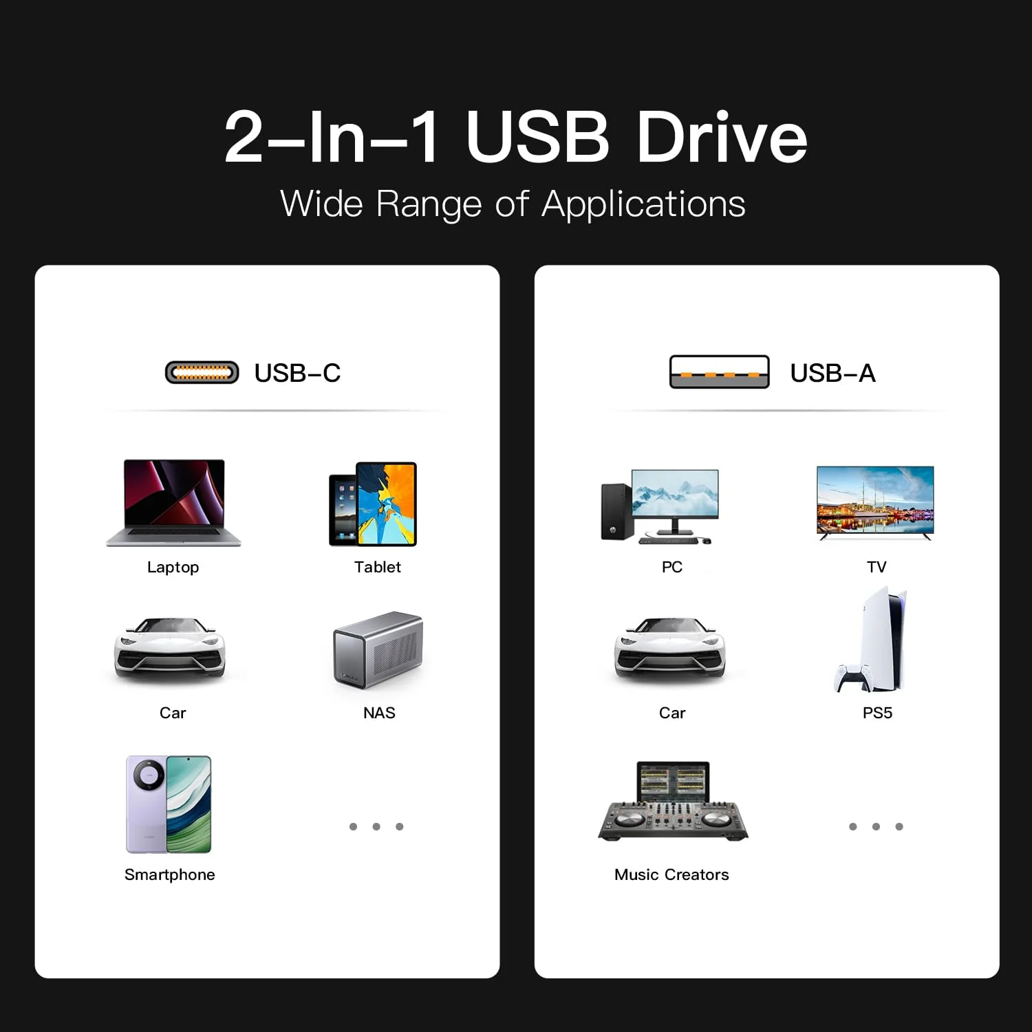 KingSpec MemoStone External SSD 256GB, Up to 550MB/s, USB Flash Drive 2-in-1 USB C & USB A, Thumb Drive Memory Stick SSD Portable Hard Drive Compatible with iPhone 15/PS4/PS5/Android Phone/Windows/Mac - Image 5