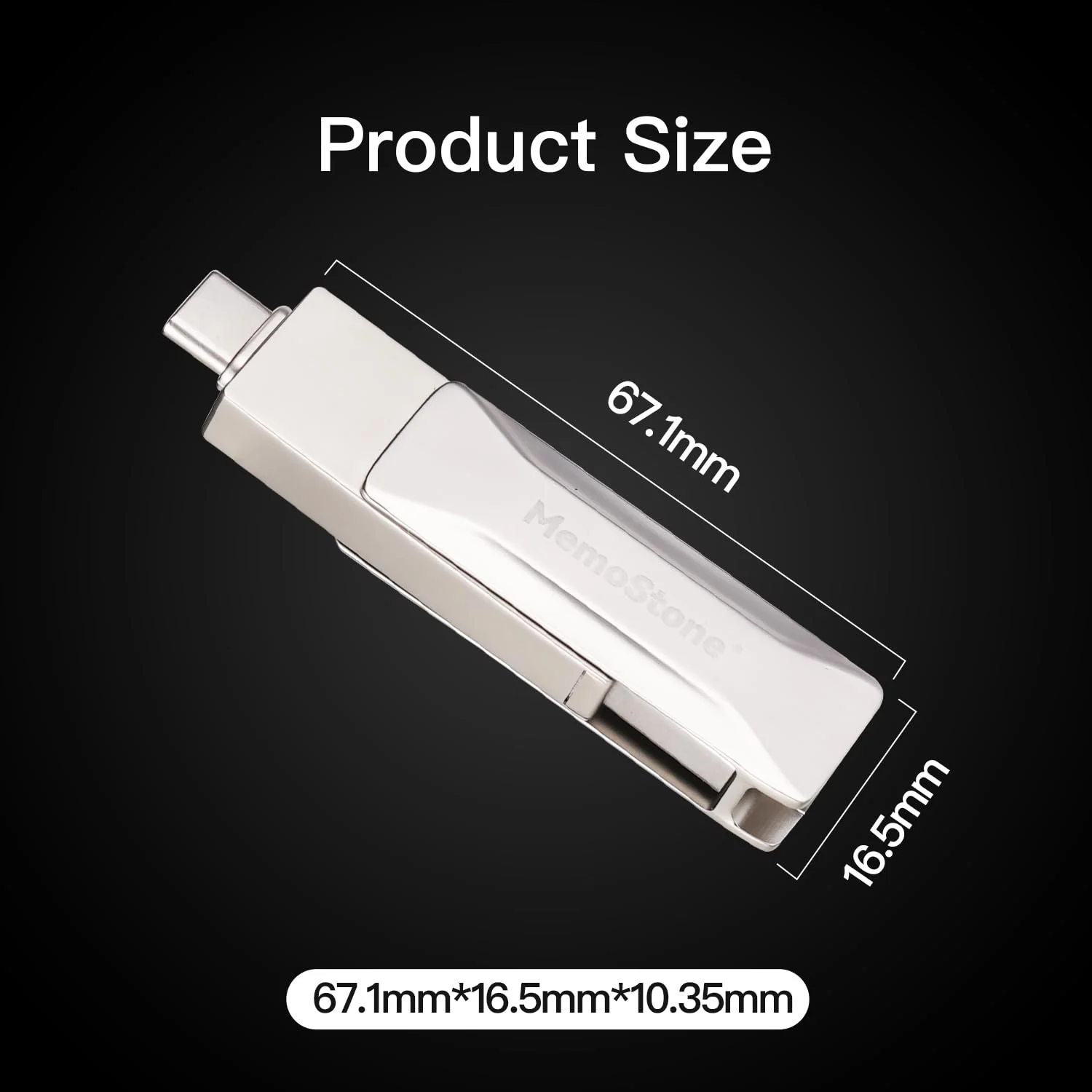 KingSpec MemoStone External SSD 256GB, Up to 550MB/s, USB Flash Drive 2-in-1 USB C & USB A, Thumb Drive Memory Stick SSD Portable Hard Drive Compatible with iPhone 15/PS4/PS5/Android Phone/Windows/Mac - Image 7