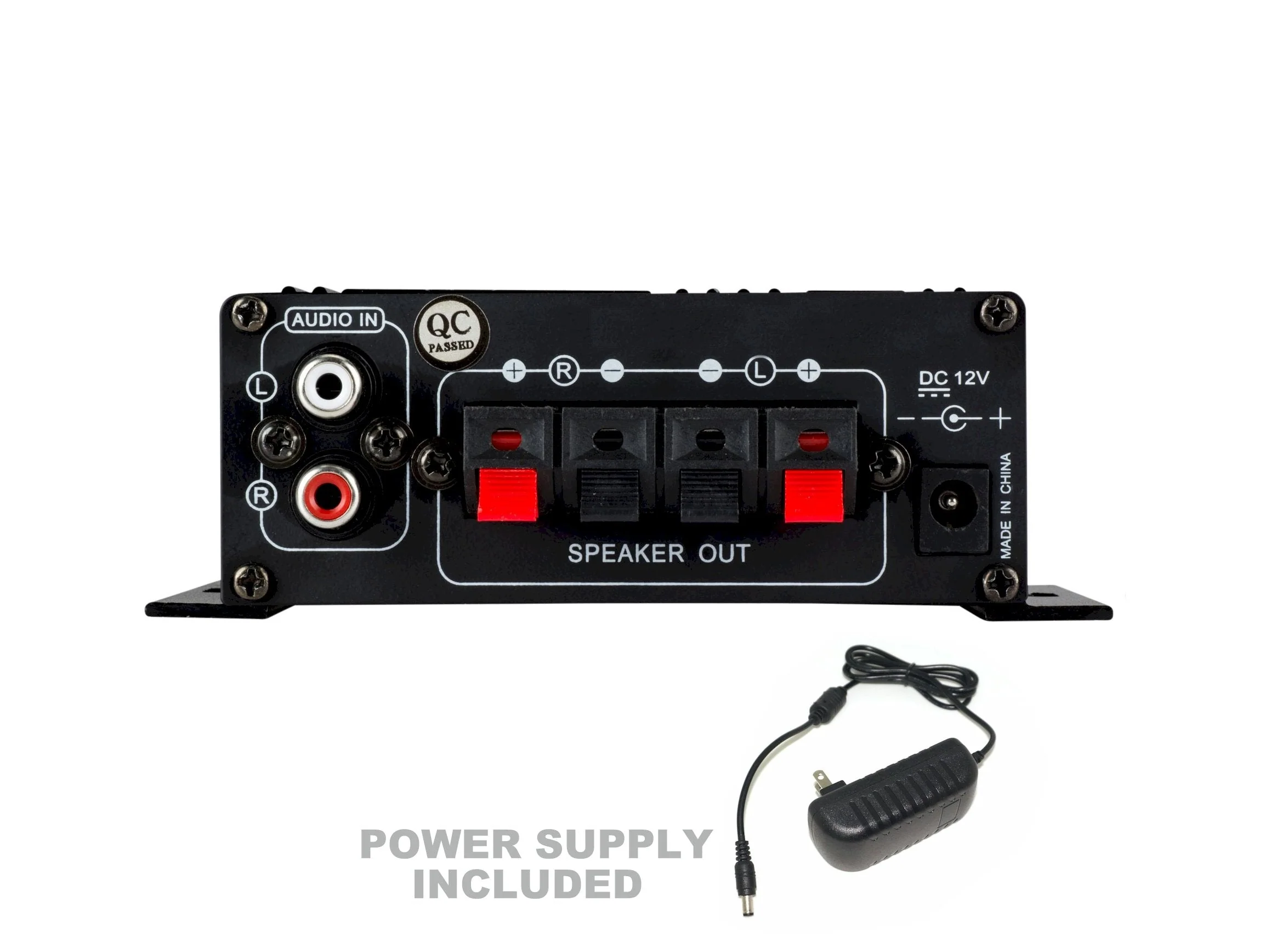 Kinter MA170+ 2-Channel Auto Home Cycle Arcade DIY 2 x 18 W Mini Amplifier Bass Treble RCA Input Audio Mini Amplifier with 12V 3A Power Supply Black - Image 6
