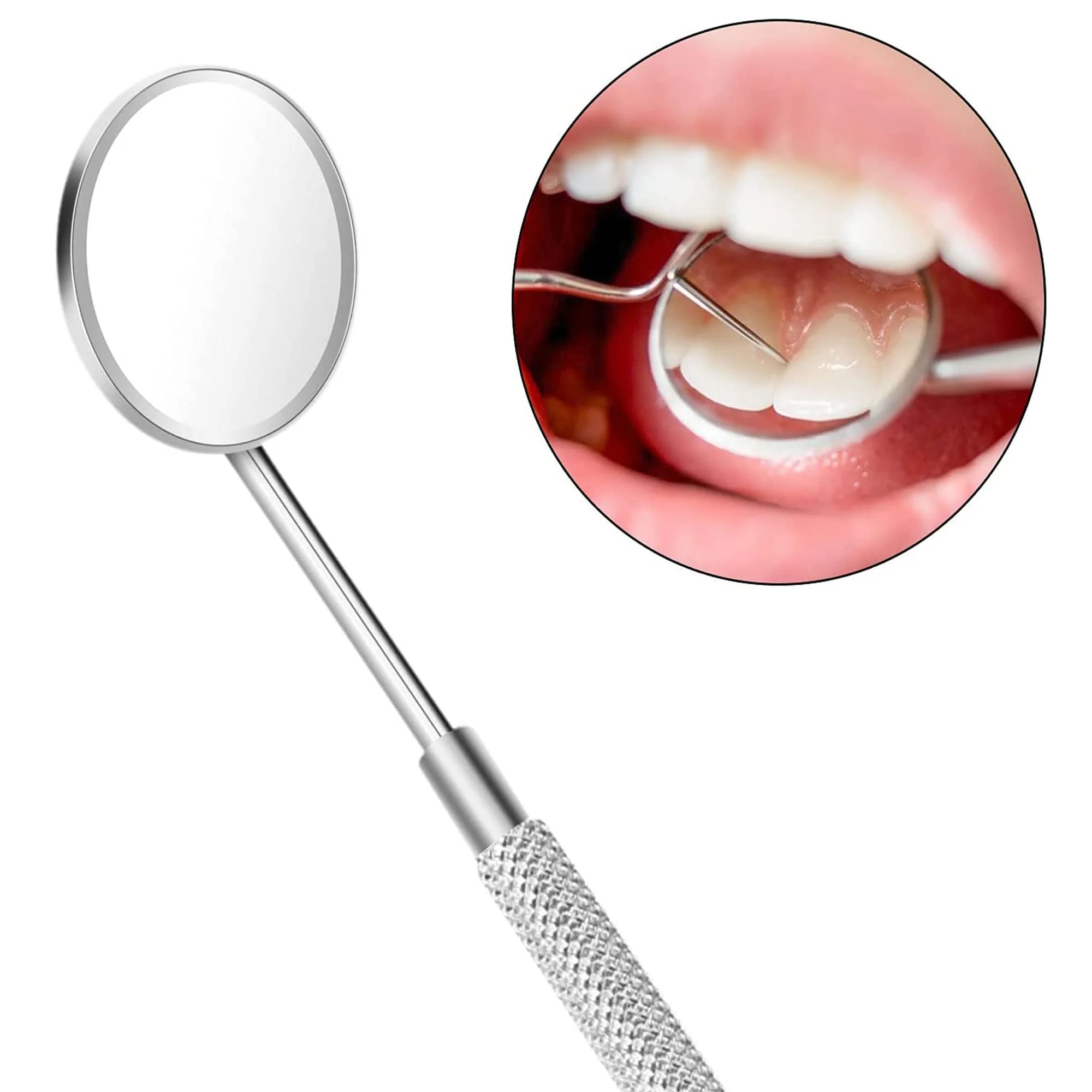 KINZIO Dental Mouth Mirror Mouth Tooth Mirror Inspection Mirror Curve Angle Dentist Oral Care Mouth Control Extension Tool Also Suitable for Eyelash Extensions (Silver) Silver - Image 5