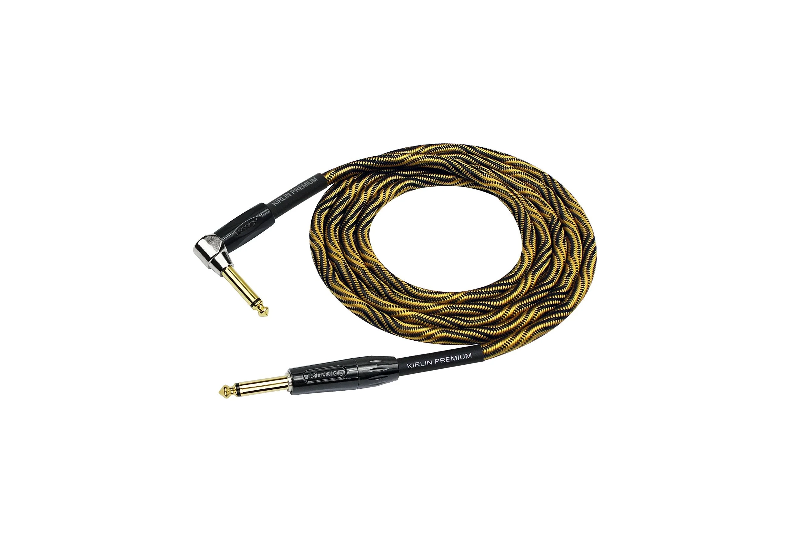 KIRLIN, KIRLIN CABLE IWB Instrument Cable, 1/4-Inch Right Angle to Straight, Black Gold Wave, 20FT (IWB-202 BFGL-20/WBO) - Image 2