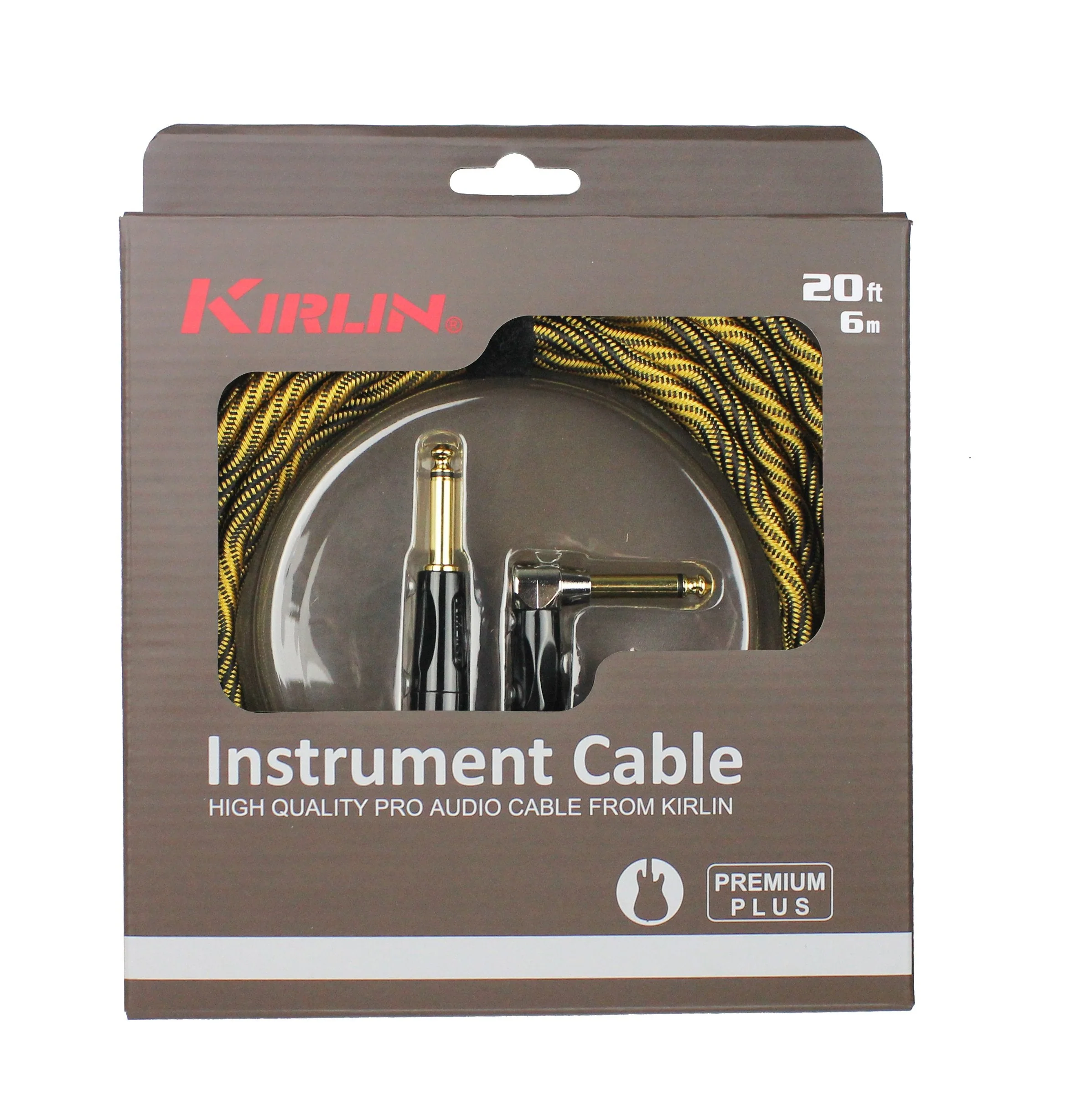 KIRLIN, KIRLIN CABLE IWB Instrument Cable, 1/4-Inch Right Angle to Straight, Black Gold Wave, 20FT (IWB-202 BFGL-20/WBO) - Image 3