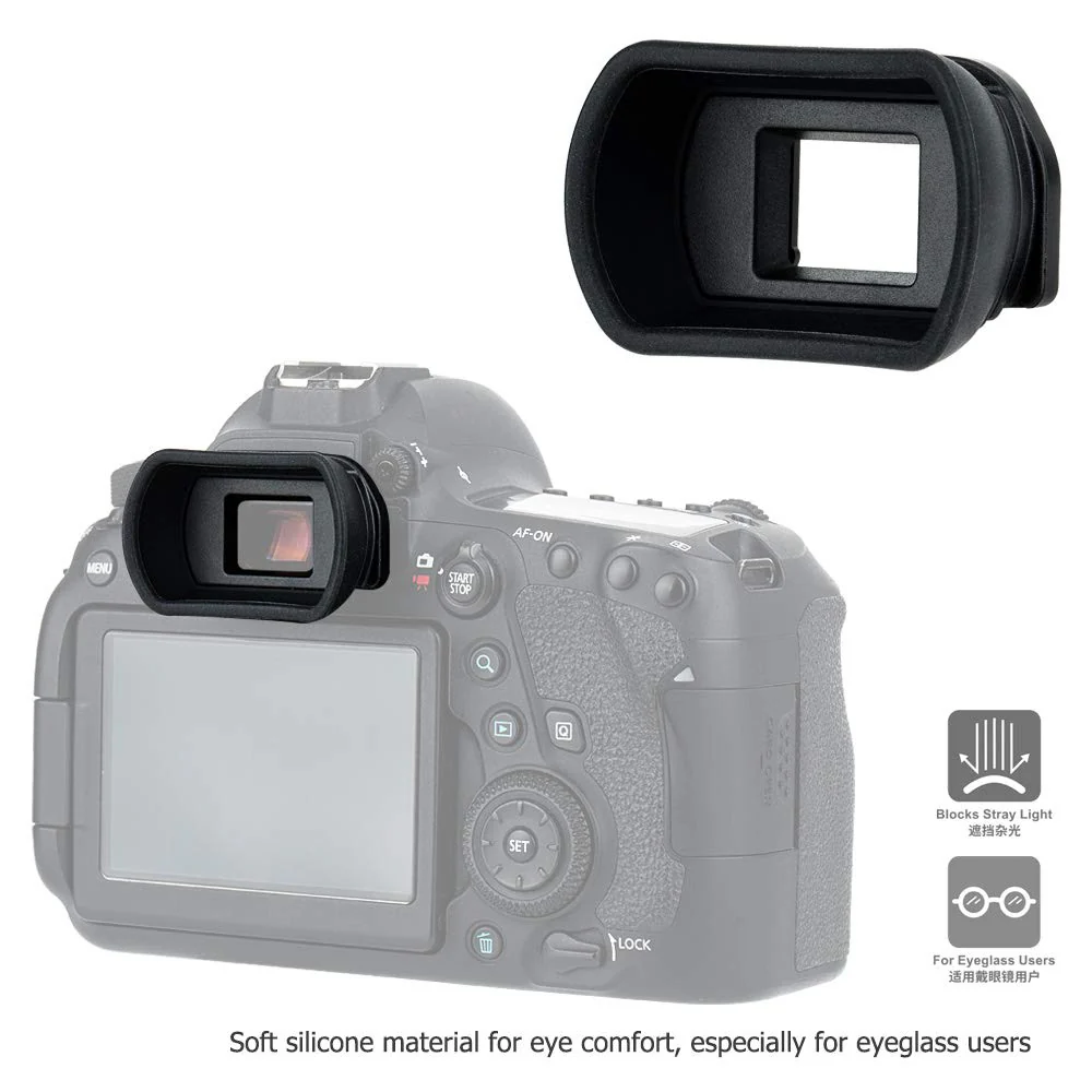 Kiwifotos Long Soft Viewfinder Eyecup Eyepiece for Canon EOS 90D 80D 70D 60D 77D 6D Mark II 5D Mark II Rebel T7 T6 T5 T100 T8i T7i T6s T6i T5i T4i T3i T2i T1i SL3 SL2 SL1 4000D 50D 40D 30D and More Canon Ef Eb Replacement - Image 5