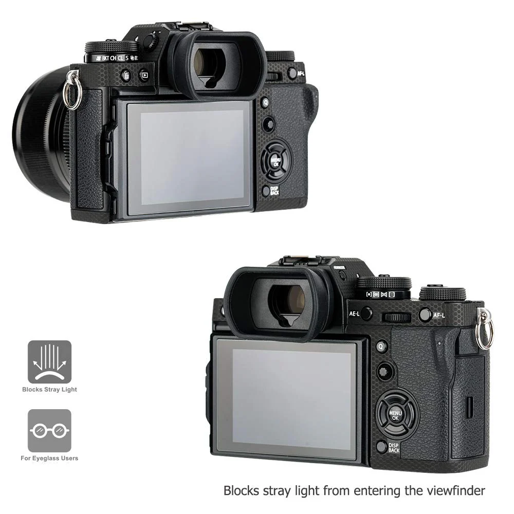 Kiwifotos Long Soft Viewfinder Eyecup Eyepiece for Fuji Fujifilm X-T5 X-T4 X-T3 X-T2 X-T1 X-H1 X-H2 X-H2S XT5 XT4 XT3 XT2 GFX 50S II GFX100S GFX100 Camera,Replace Fujifilm EC-XT L,EC-GFX,EC-XHW Eyecup Fujifilm EC-XT L Replacement - Image 4