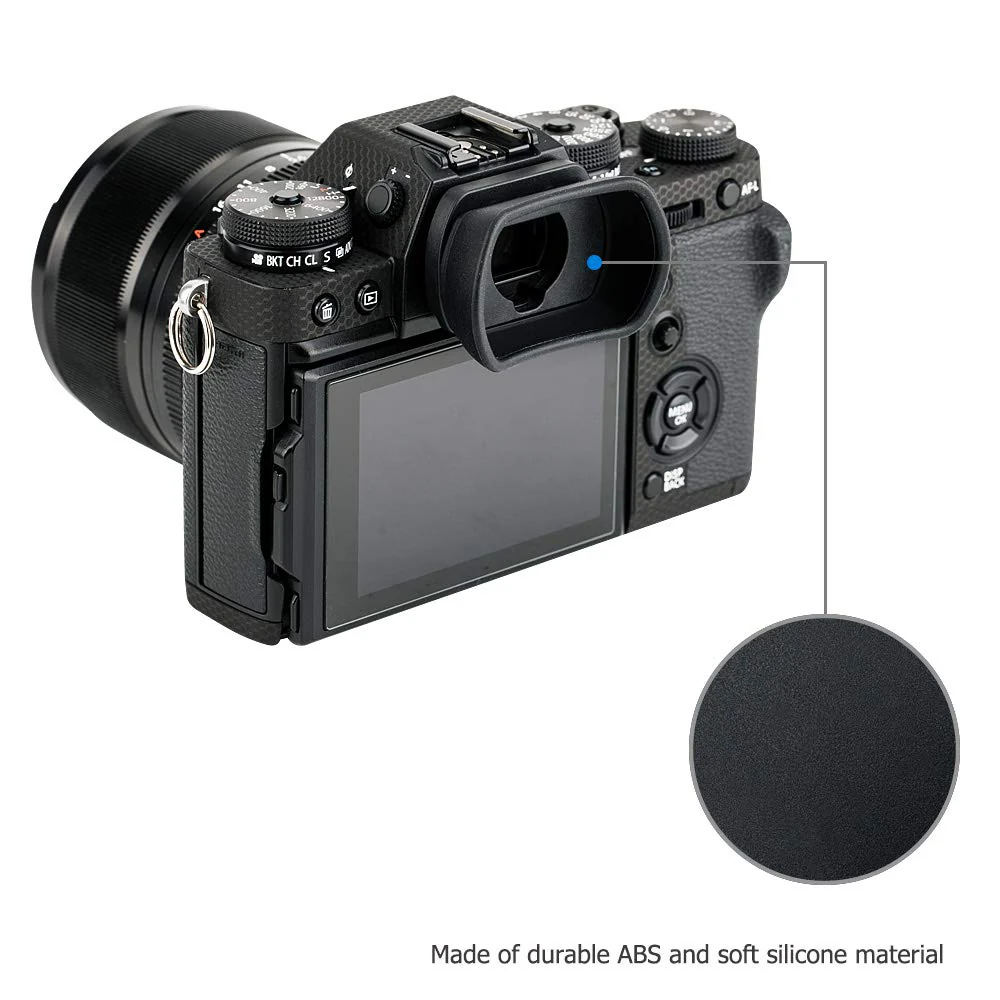 Kiwifotos Long Soft Viewfinder Eyecup Eyepiece for Fuji Fujifilm X-T5 X-T4 X-T3 X-T2 X-T1 X-H1 X-H2 X-H2S XT5 XT4 XT3 XT2 GFX 50S II GFX100S GFX100 Camera,Replace Fujifilm EC-XT L,EC-GFX,EC-XHW Eyecup Fujifilm EC-XT L Replacement - Image 5