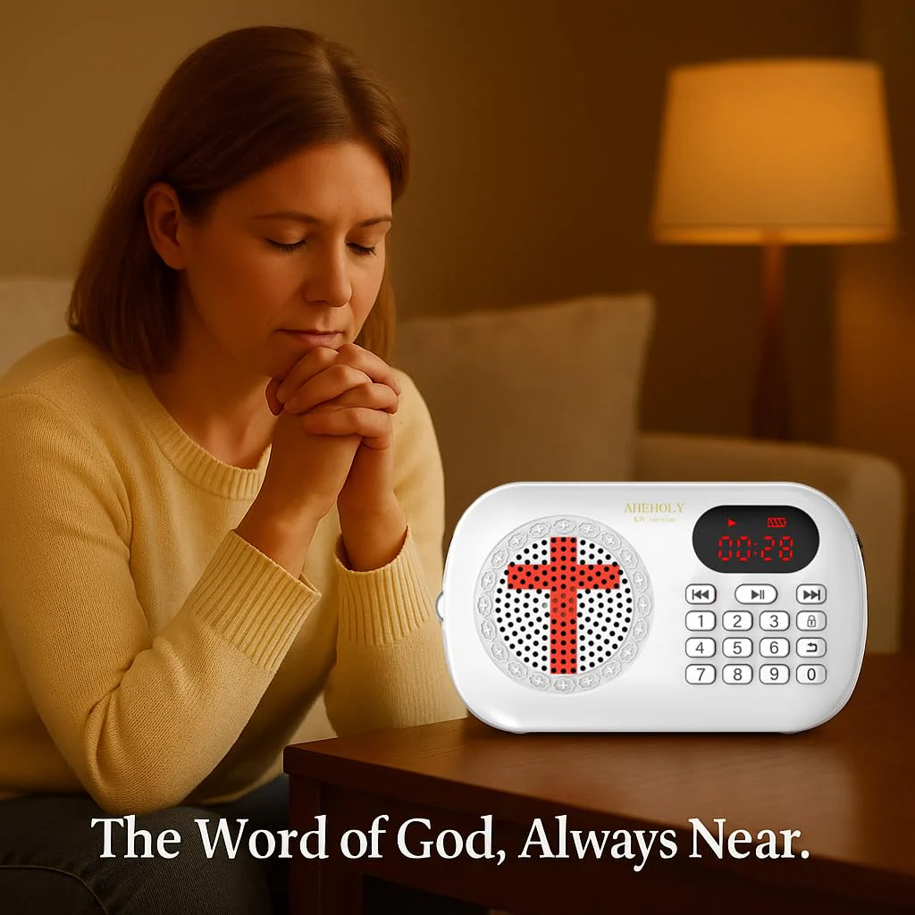 KJV Audio Bible Player – Portable Electronic Bible Device, Offline Rechargeable Scripture Player with Simple Buttons for Seniors & Home Use, White - Image 8