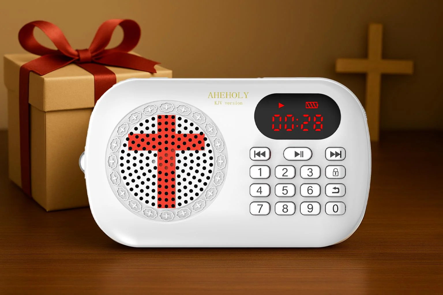 KJV Audio Bible Player – Portable Electronic Bible Device, Offline Rechargeable Scripture Player with Simple Buttons for Seniors & Home Use, White - Image 9