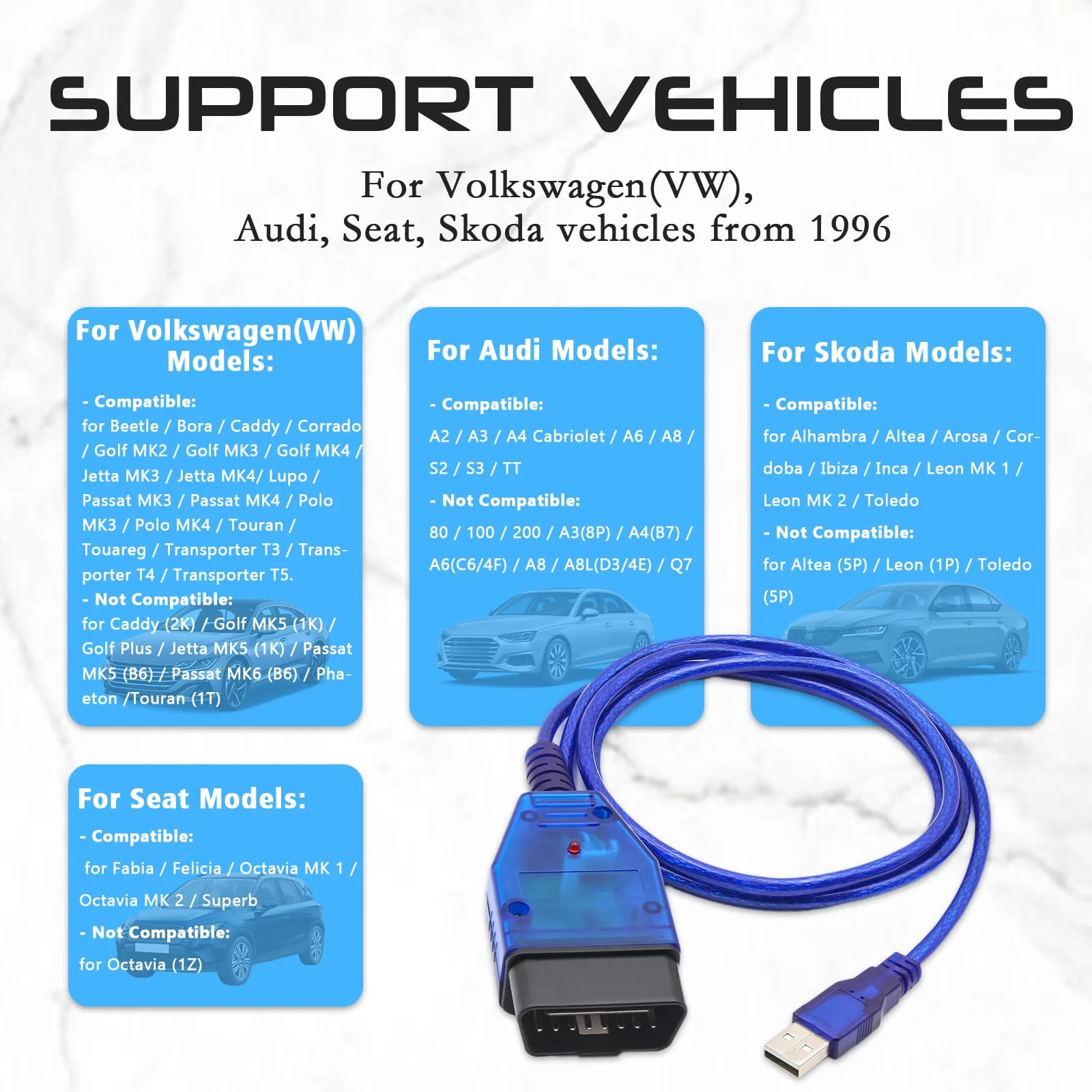 KKL 409 FiatEcuScan OBD2 Cable with FT232RL Chip,Diagnostic Software for VG-COM 409+FIATECUSCAN Interface 2 IN 1 Scanner Tool with 4Way Switch,Compatible with Vvv,Audi,Fiat,Alfa,Lancia Vehicle - Image 2
