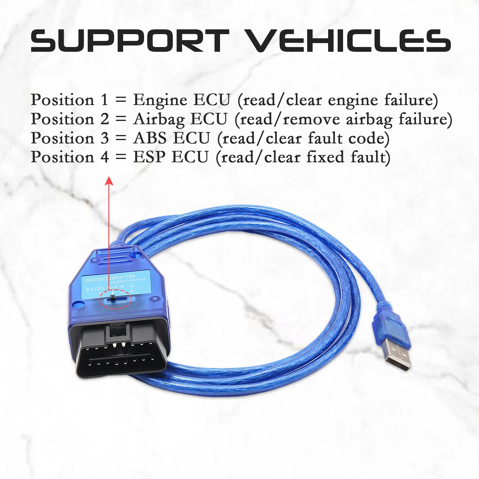 KKL 409 FiatEcuScan OBD2 Cable with FT232RL Chip,Diagnostic Software for VG-COM 409+FIATECUSCAN Interface 2 IN 1 Scanner Tool with 4Way Switch,Compatible with Vvv,Audi,Fiat,Alfa,Lancia Vehicle - Image 4