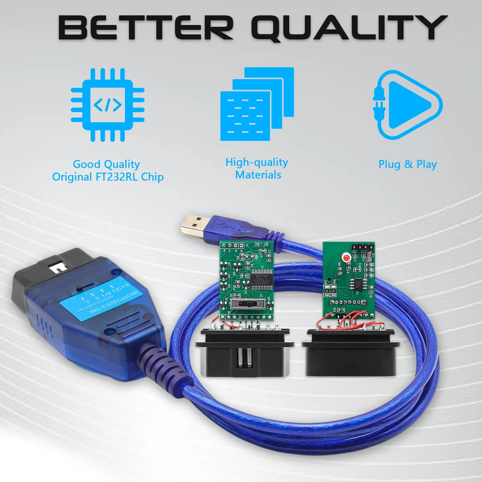 KKL 409 FiatEcuScan OBD2 Cable with FT232RL Chip,Diagnostic Software for VG-COM 409+FIATECUSCAN Interface 2 IN 1 Scanner Tool with 4Way Switch,Compatible with Vvv,Audi,Fiat,Alfa,Lancia Vehicle - Image 6