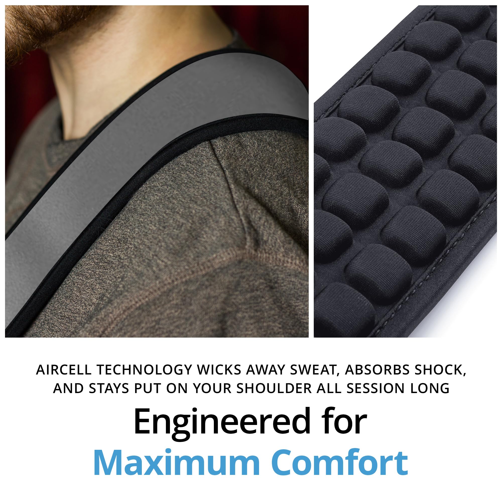 KLIQ AirCell Guitar Strap for Bass & Electric Guitar with 3" Wide Neoprene Pad and Adjustable Length from 46" to 56" (Regular), Grey One Size - Image 4