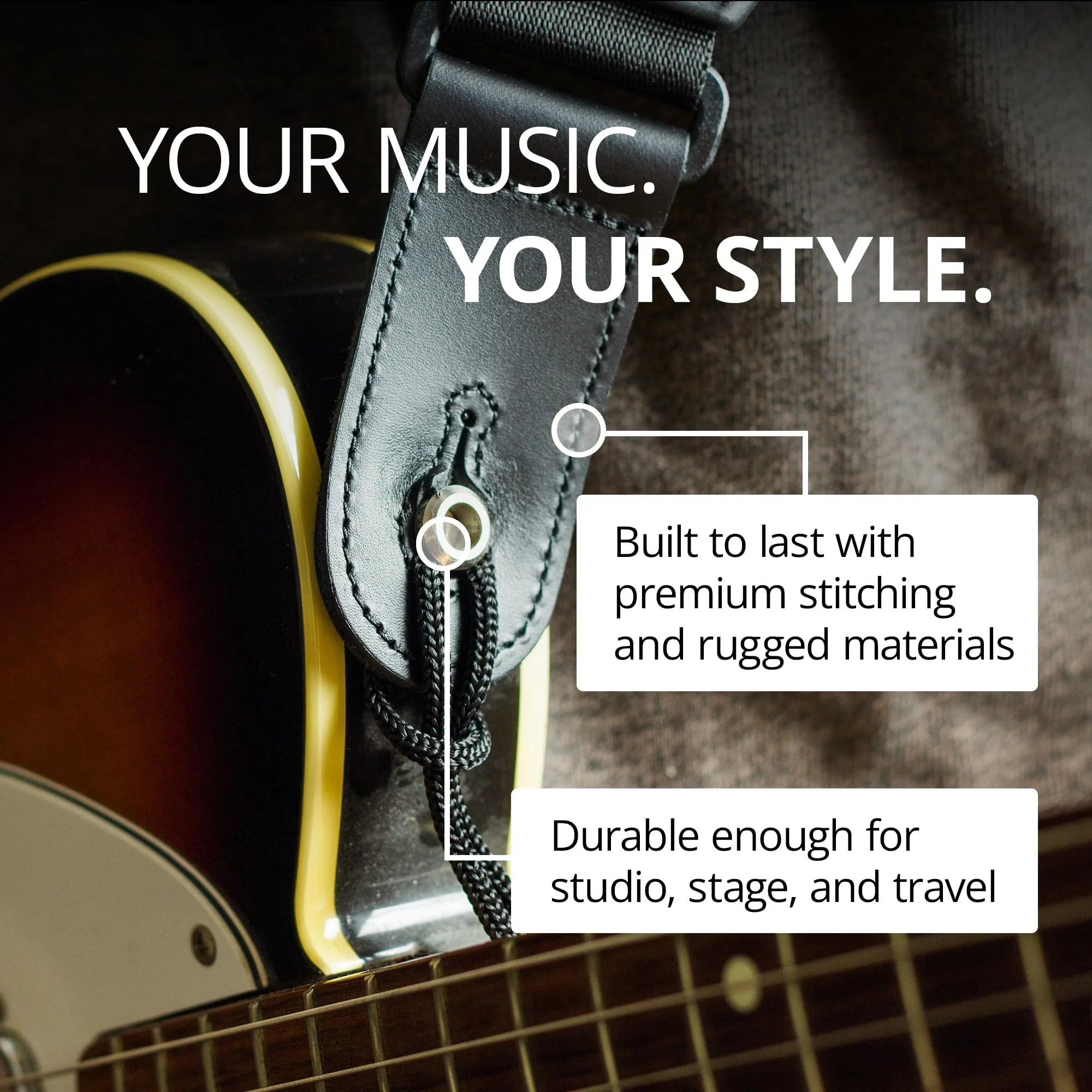 KLIQ AirCell Guitar Strap for Bass & Electric Guitar with 3" Wide Neoprene Pad and Adjustable Length from 46" to 56" (Regular), Grey One Size - Image 5