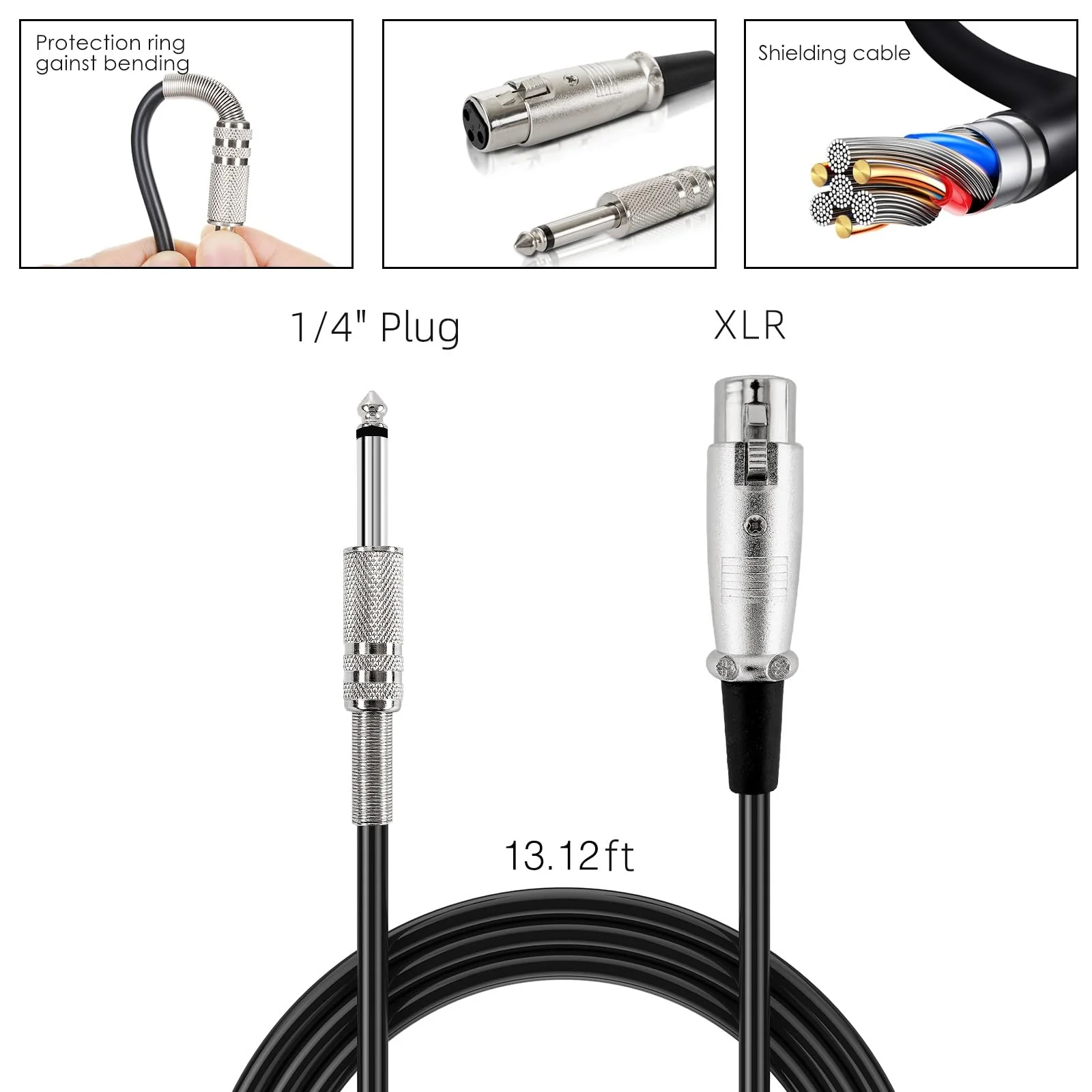 KM58 Handheld Wired Karaoke Microphone, Cardioid Dynamic Vocal Mic with 13.12ft Detachable XLR Audio Cable and ON/Off Switch, for Karaoke Singing Machine, Speaker - Image 3
