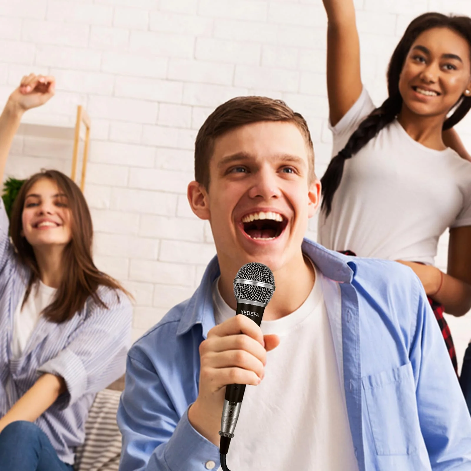 KM58 Handheld Wired Karaoke Microphone, Cardioid Dynamic Vocal Mic with 13.12ft Detachable XLR Audio Cable and ON/Off Switch, for Karaoke Singing Machine, Speaker - Image 6