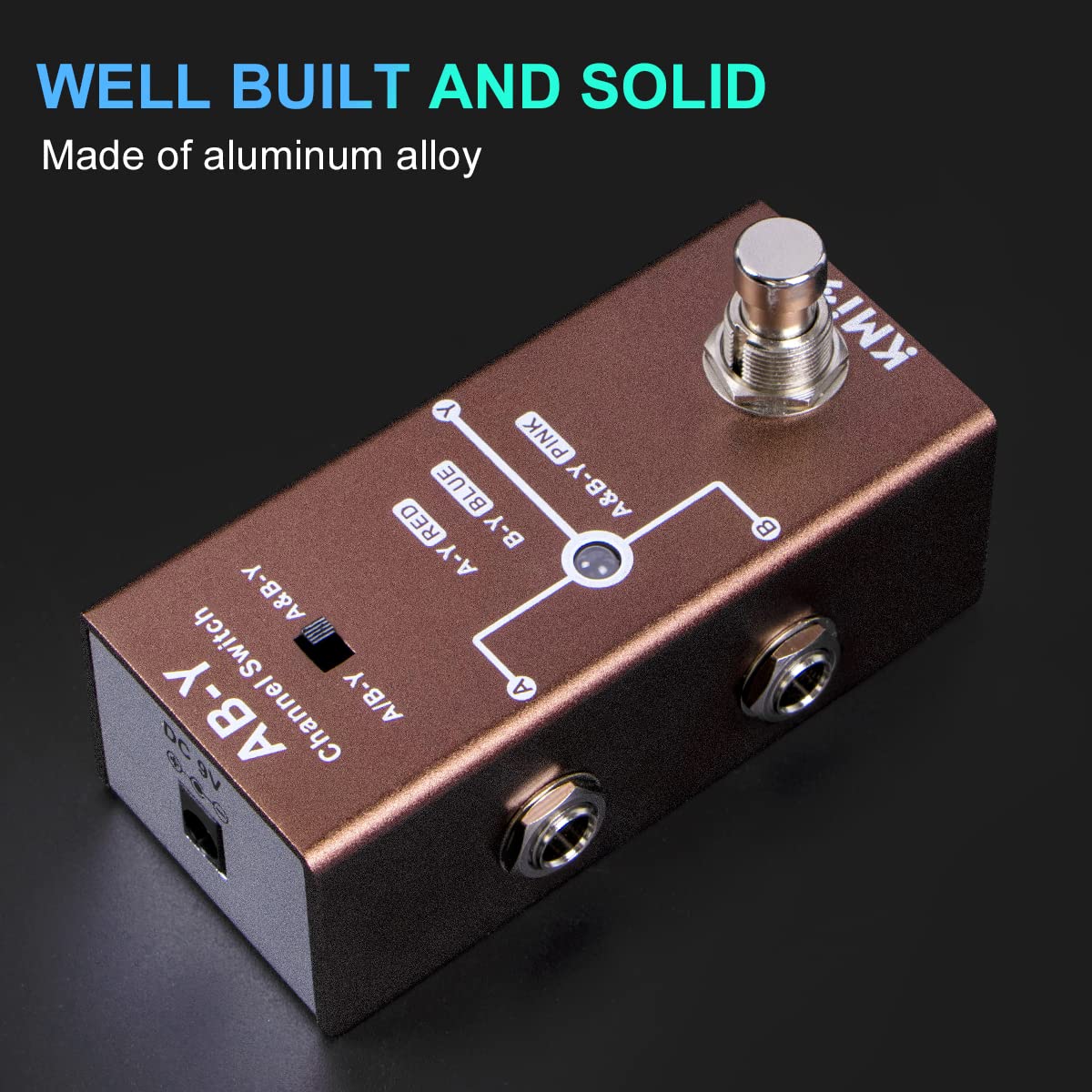 Kmise ABY Pedal,Box Line Selector AB Switch,Electric Guitar Effects Pedal Mini Single Type DC 9V True Bypass - Image 6