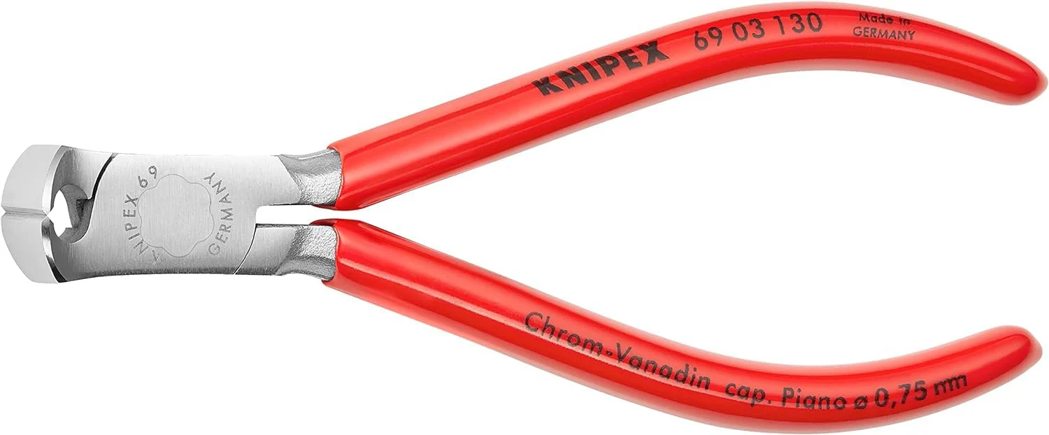 Knipex 69 03 130 End Cutting Nipper for mechanics chrome plated plastic coated 130 mm Chrome-plated - Image 3