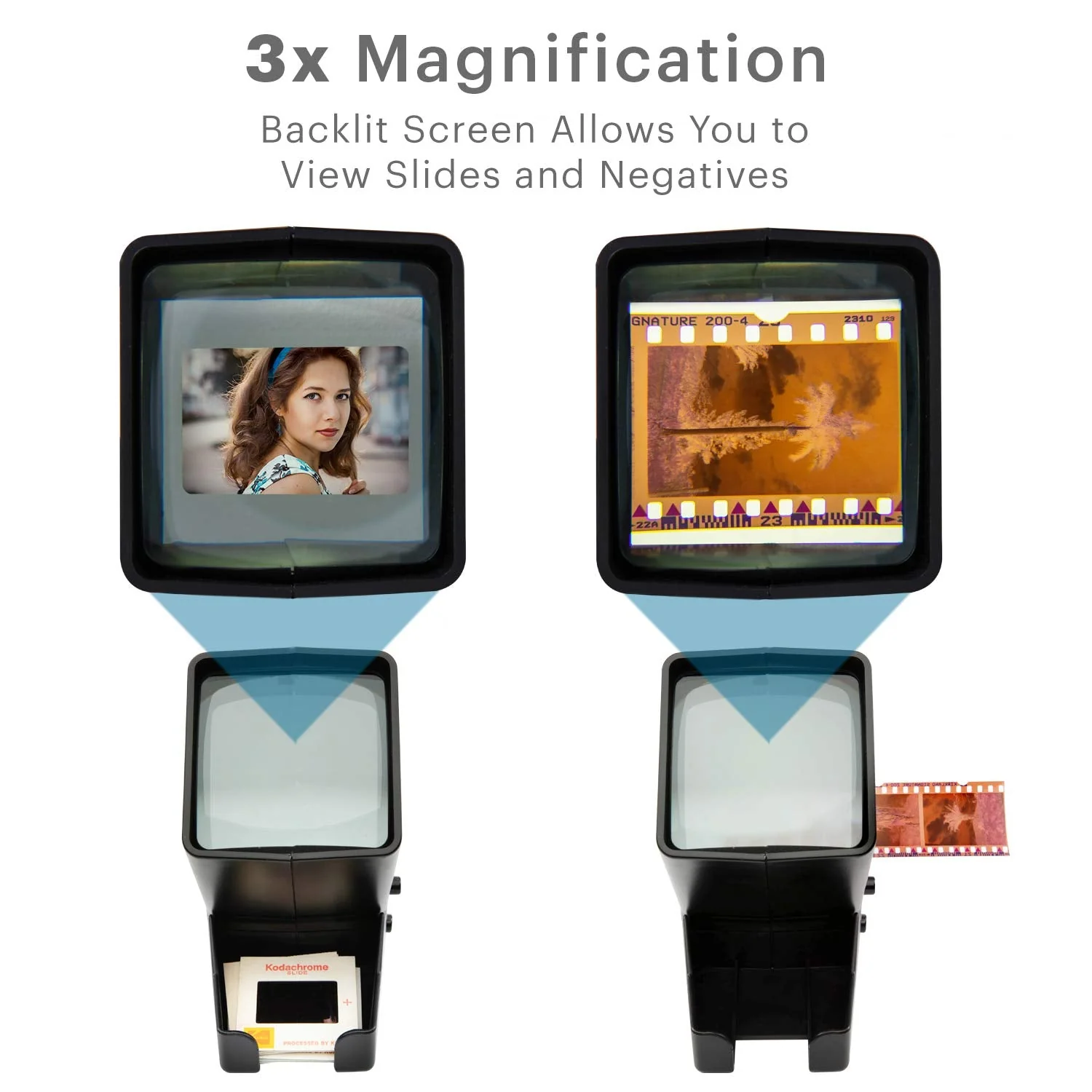 KODAK 35mm Slide and Film Viewer - Battery Operation, 3X Magnification, LED Lighted Viewing – for 35mm Slides & Film Negatives - Image 4