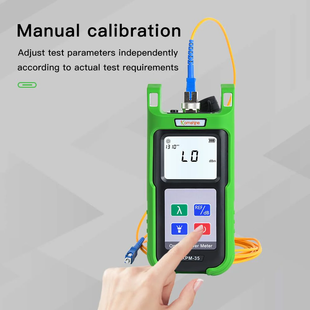 Komshine KPM-35 Fiber Optic Cable Tester Portable Optical Fiber Power Meter with 7 Wavelengths 850nm-1625nm+Measurement Range -70~+10dBm+2.5mm Universal Interface+Self Calibration - Image 7