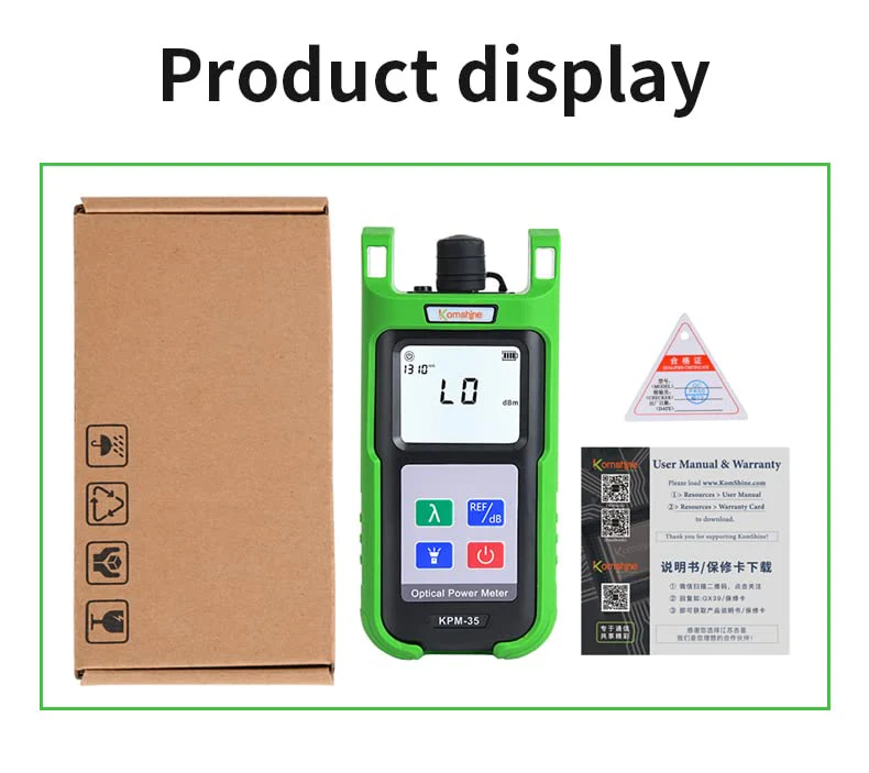 Komshine KPM-35 Fiber Optic Cable Tester Portable Optical Fiber Power Meter with 7 Wavelengths 850nm-1625nm+Measurement Range -70~+10dBm+2.5mm Universal Interface+Self Calibration - Image 9
