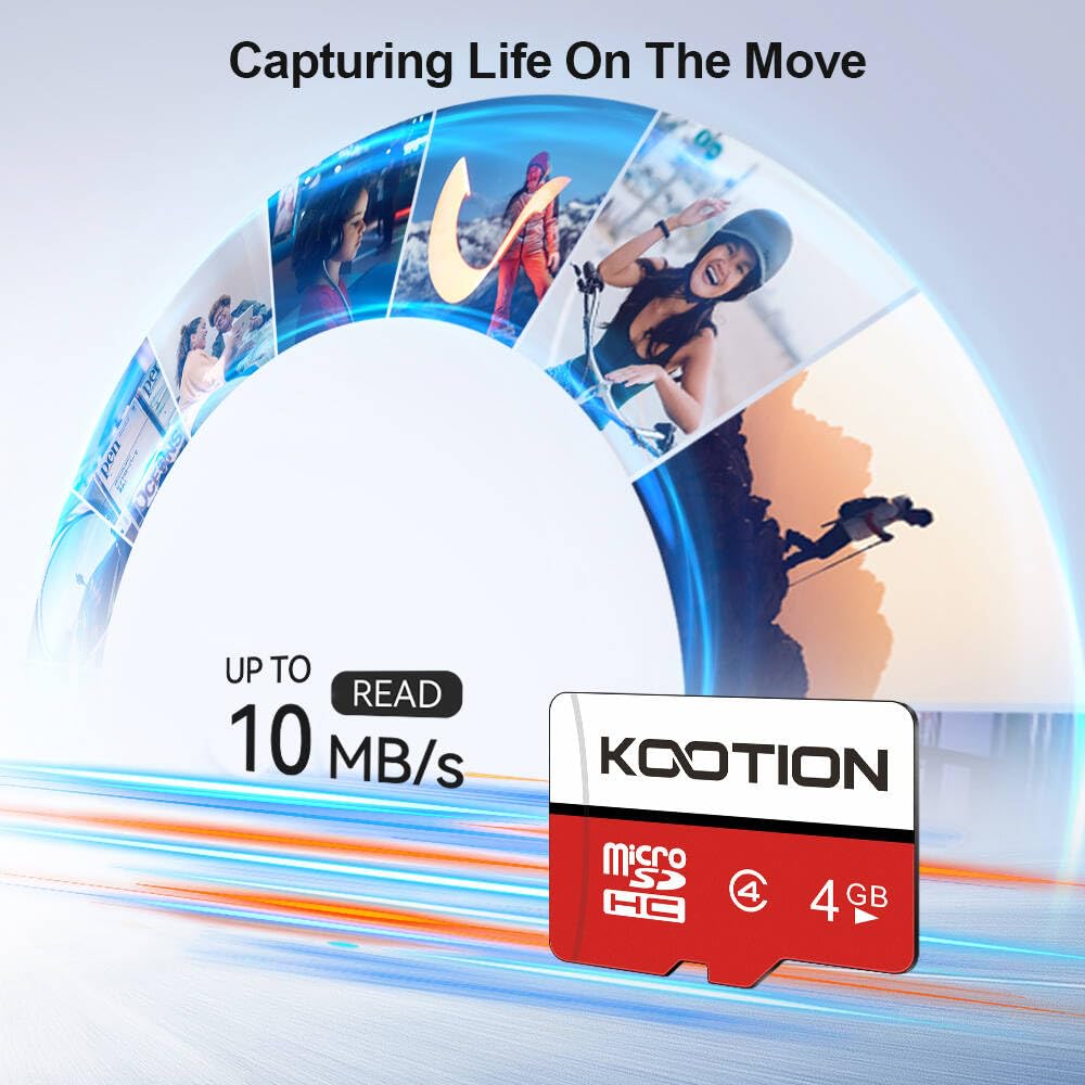 KOOTION 4 GB Micro SD Cards 5-Pack, Class 4 MicroSD Flash Memory Card, C4, TF Card with Adapter for MP3/MP4/Old Phones - Image 2