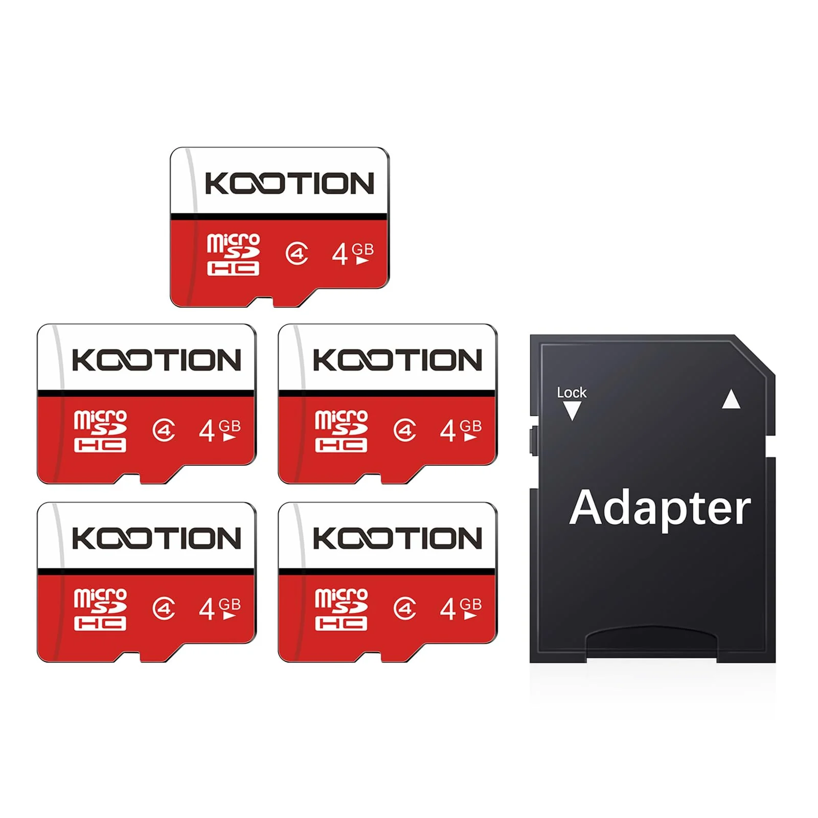 KOOTION 4 GB Micro SD Cards 5-Pack, Class 4 MicroSD Flash Memory Card, C4, TF Card with Adapter for MP3/MP4/Old Phones - Image 4