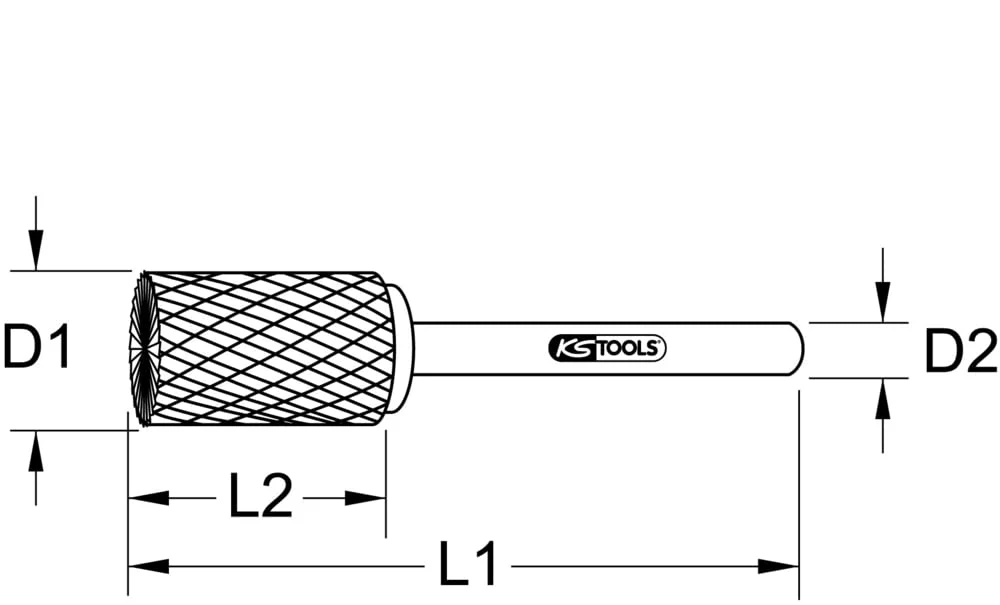 KS Tools 515.3235 Hard metal cylinder rotary burr form A with spur gearing, 12mm - Image 4