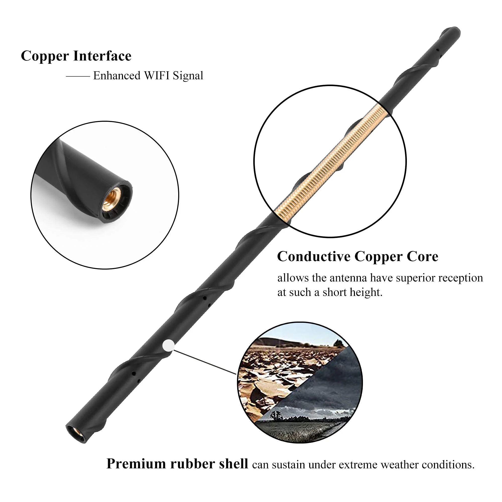 KSaAuto 16 Inch Antenna for 2007-2026 Jeep Wrangler JK JL JKU JLU Gladiator JT, Jeep Exterior Accessories, Jeep Antenna Replacement, Jeep Radio Upgrade Premium Reception 16" - Image 6