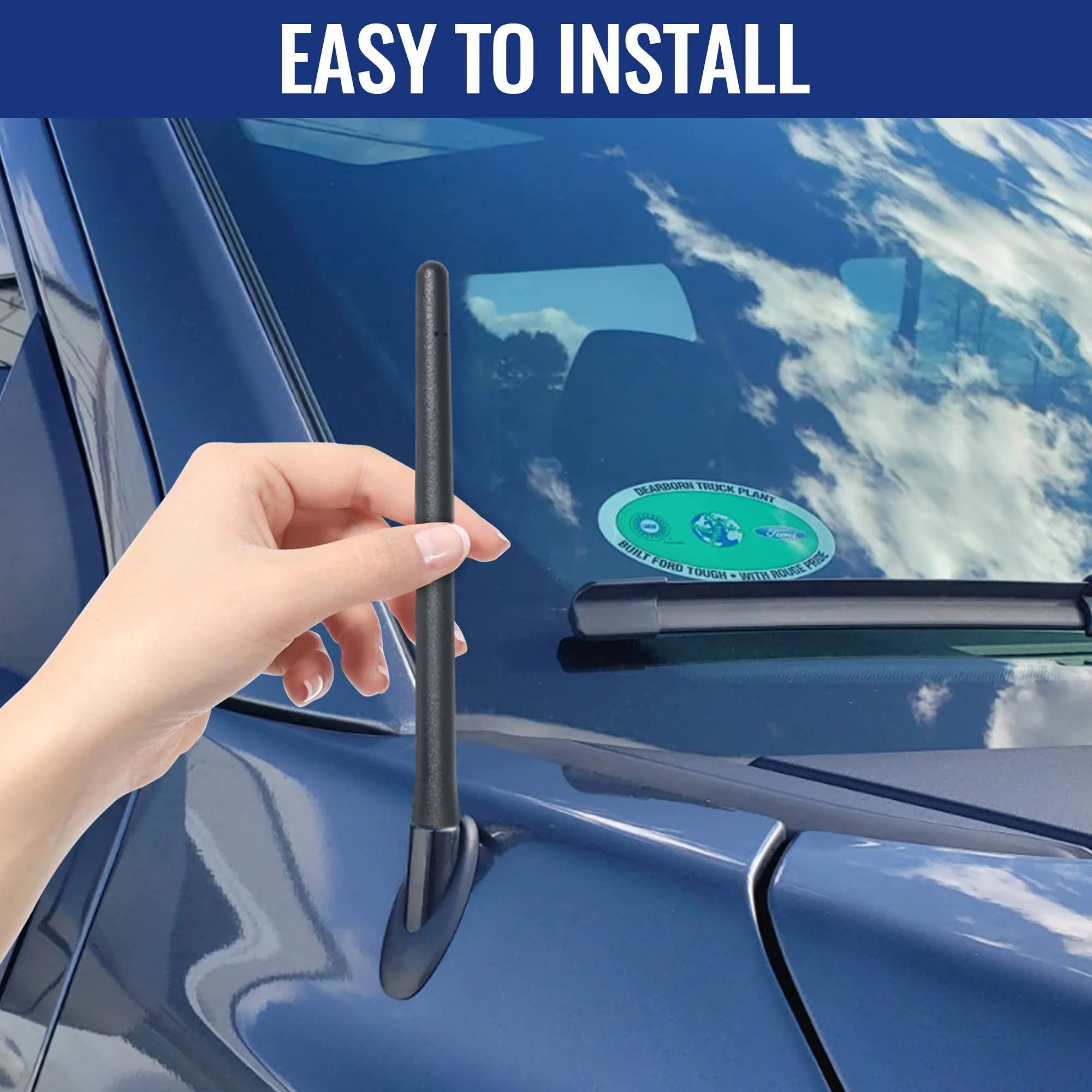 KSaAuto 6 3/4 Inch Antenna for 1995-2015 Toyota Tacoma - Flexible Rubber Short Tacoma Antenna for FM AM Reception - Image 3