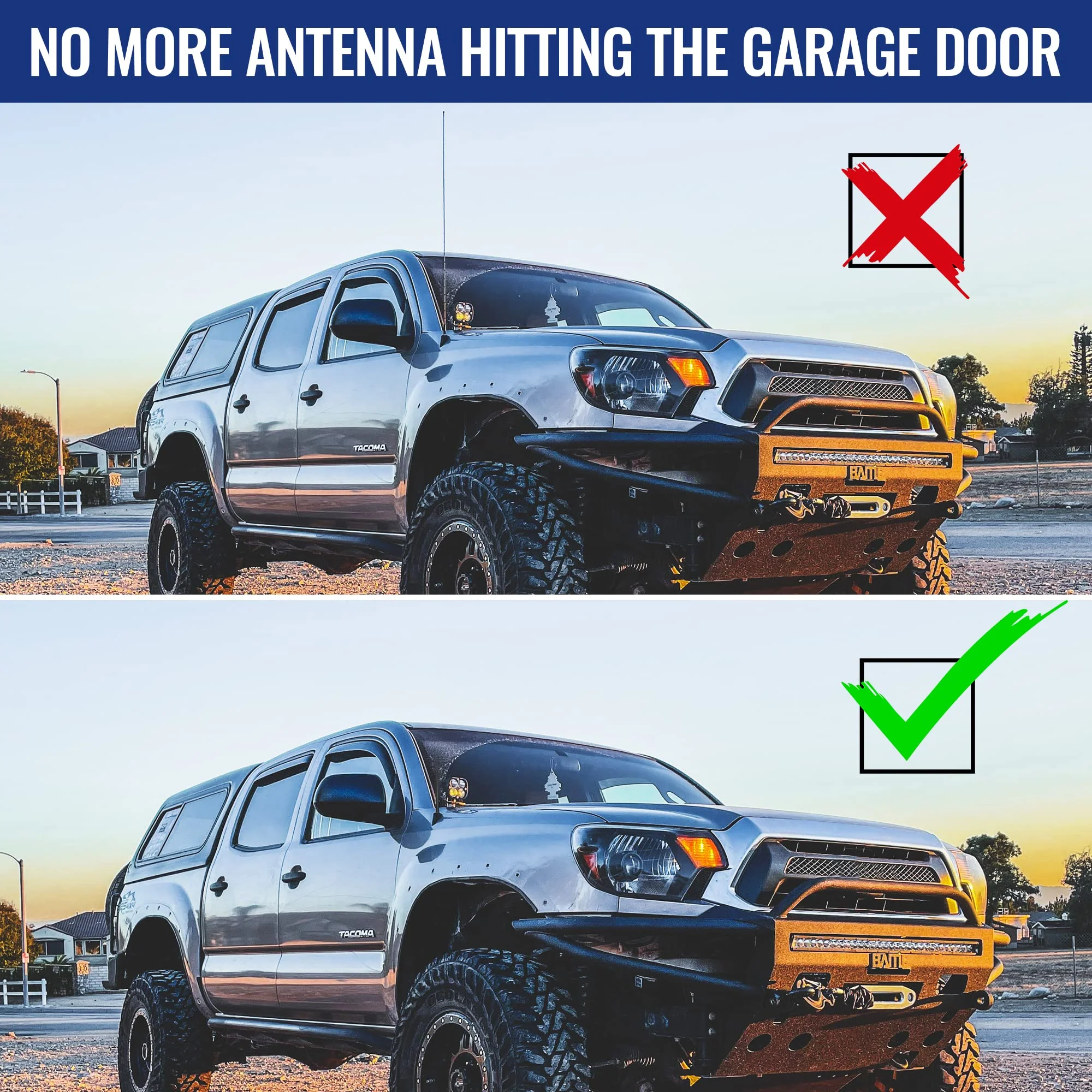 KSaAuto 6 3/4 Inch Antenna for 1995-2015 Toyota Tacoma - Flexible Rubber Short Tacoma Antenna for FM AM Reception - Image 5