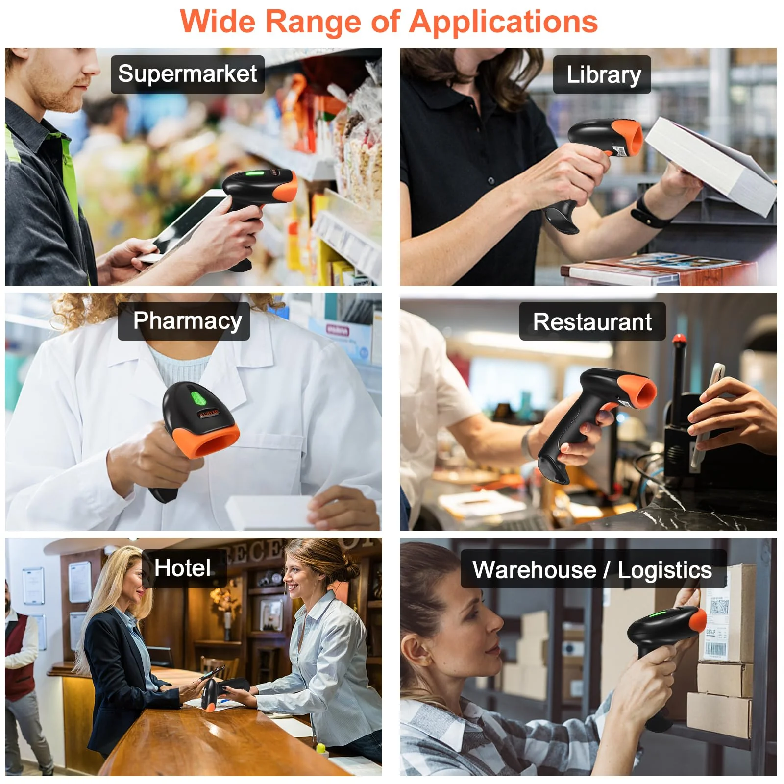 KUIIYER Bluetooth Barcode Scanner, Wireless 2D QR 1D Bar Code Scanners Handheld Barcode Reader with Updated 800 X 600 Pixel CMOS, Plug & Play for iPhone, Android, iPad, Tablet, PC Computers & POS - Image 7
