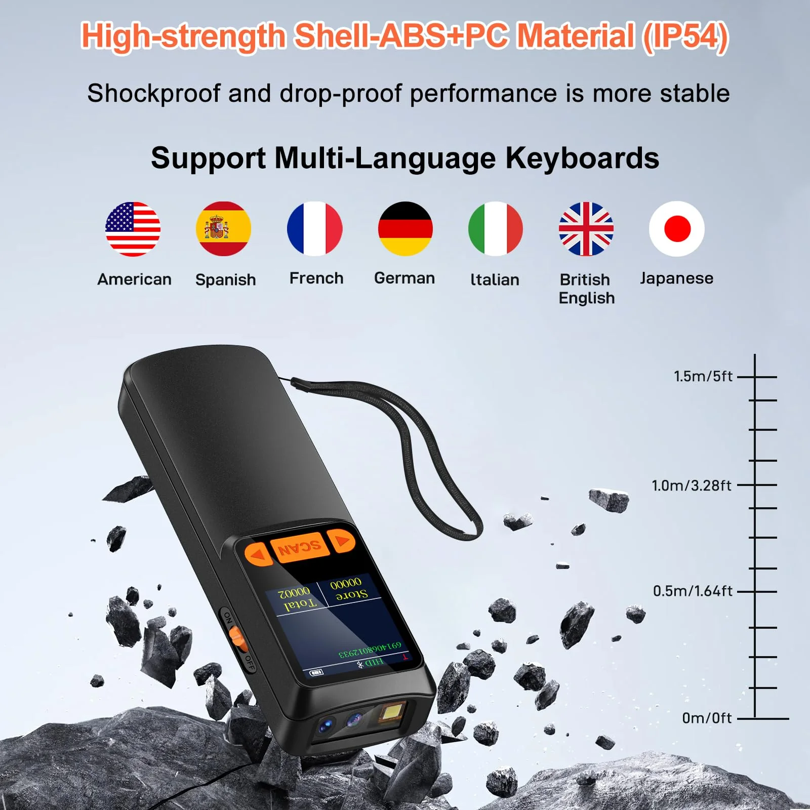 KUIIYER Mini Bluetooth Barcode Scanner, Wireless 2D QR 1D Bar Code Scanners with LCD Screen Display & Setting Keypad & AI Voice, Small Portable Handheld Barcode Reader for Smart Phone, Computers & POS - Image 9