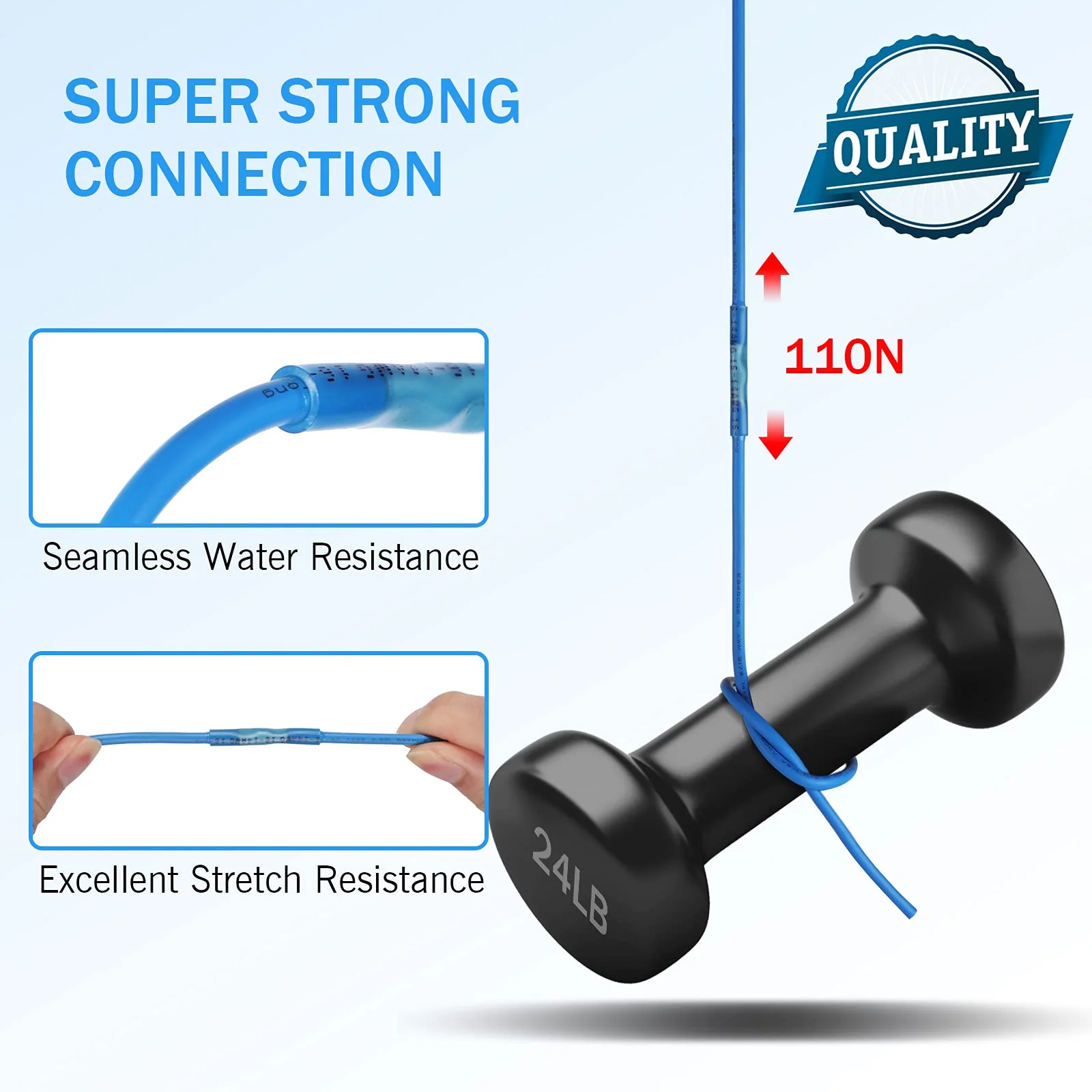 Kuject Crimp Connector Set of 100 Cable Connectors Butt Connector Waterproof Shrink Connector 10-26 AWG Butt Connector 100 Stück 26-10 AWG - Image 4