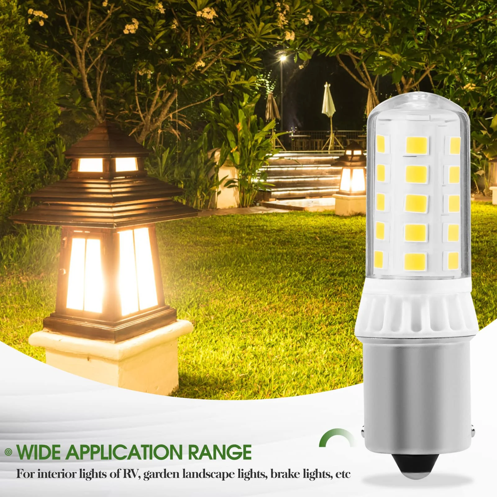 KUNKA B15S 12V LED Lamp 3W 400 Lumens, CRI85, 1156 Socket AC12V-24V for Landscape Patio Light Deck Light Lawn Mower, Snow Blower Replacement, 1103/1141 Single Contact Base (Cool White 6000K, Set of 4) Cool White 6000k 4er-Set - Image 4