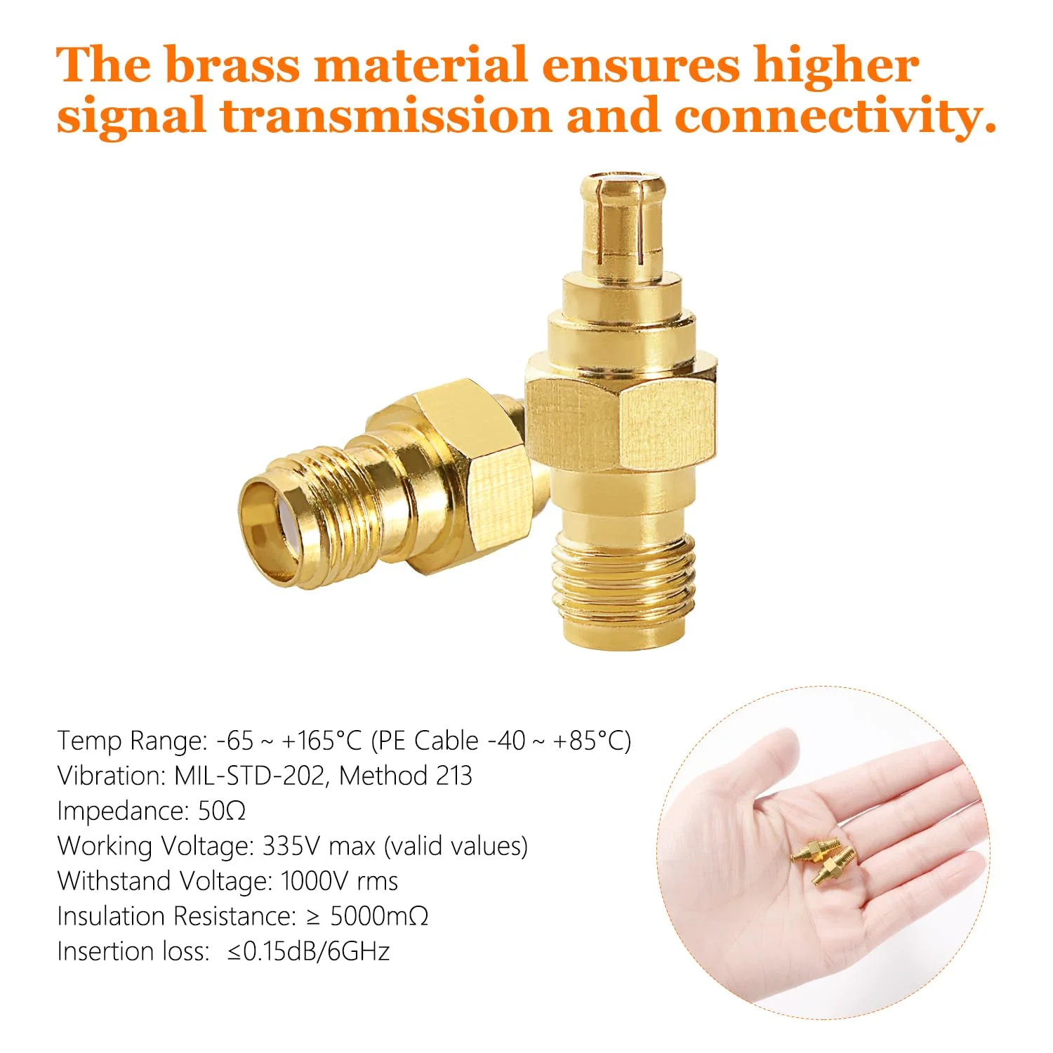 KUOQIY 2 pieces SMA female to MCX male antenna plug, SMA to MCX adapter, for antenna 4G LTE WiFi wireless router GPS system - Image 3