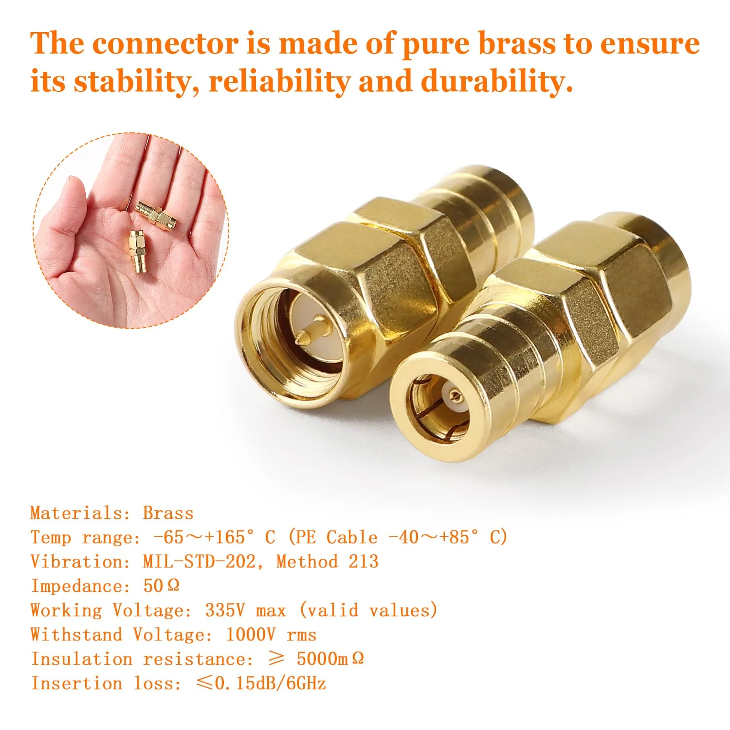 KUOQIY 2 pieces SMA male to SMB female adapter, SMA to SMB adapter, DAB RF radio antenna adapter for DAB car radio antenna - Image 3