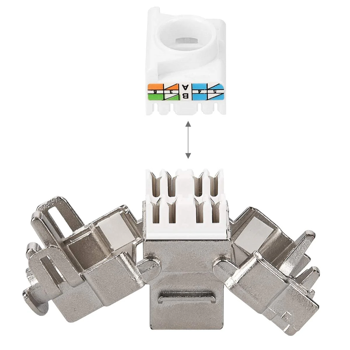 kwmobile Keystone Module Jacks - 24 Piece CAT6A Shielded Keystone Jack RJ45 Cat 6A Ethernet Module 10 Gbit with Shielded Metal Housing 24x - Image 4