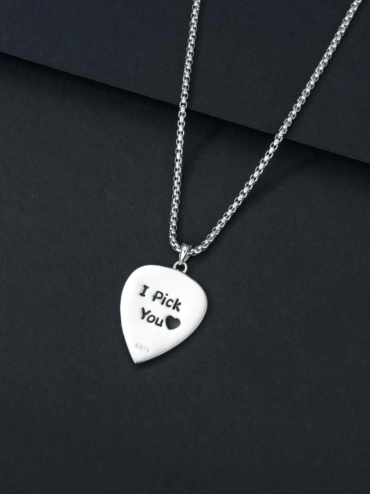 KXJ Music Gifts for Men Women S925 Sterling Silver Guitar Necklace for Men Women Trendy Black/Blue Guitar Music Pendant Gifts for Guitar Players Guitar Lover Musical Jewelry for Guitar Teacher Student Graduation Birthday Anniversary Valentines Day - Image 4