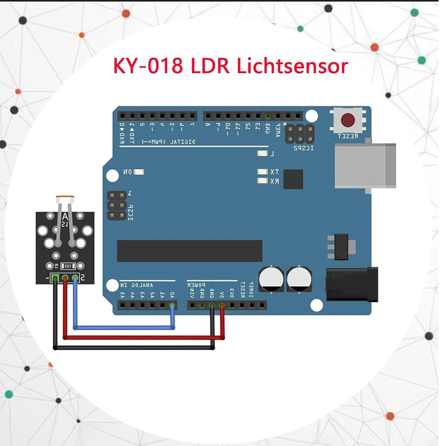 KY-018 LDR Light Sensor Module with Output with Photoresistor Brightness Sensor Photo Wall Level Module Brightness Sensor Pack of 10 - Image 5
