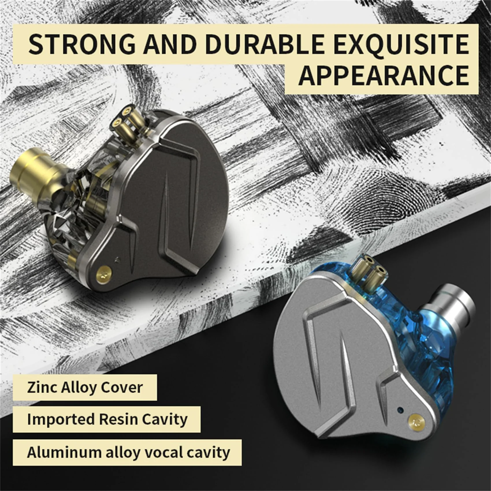 KZ ZSN Pro Gaming Earbuds, HiFi in-Ear Monitor Earbuds Stereo Sound IEM Earphones Noise Cancelling in Ear Headphones with 2pins Detachable Cable for Phone Android MP3 MP4 Music Player (Gray with Mic) Gray - Image 3