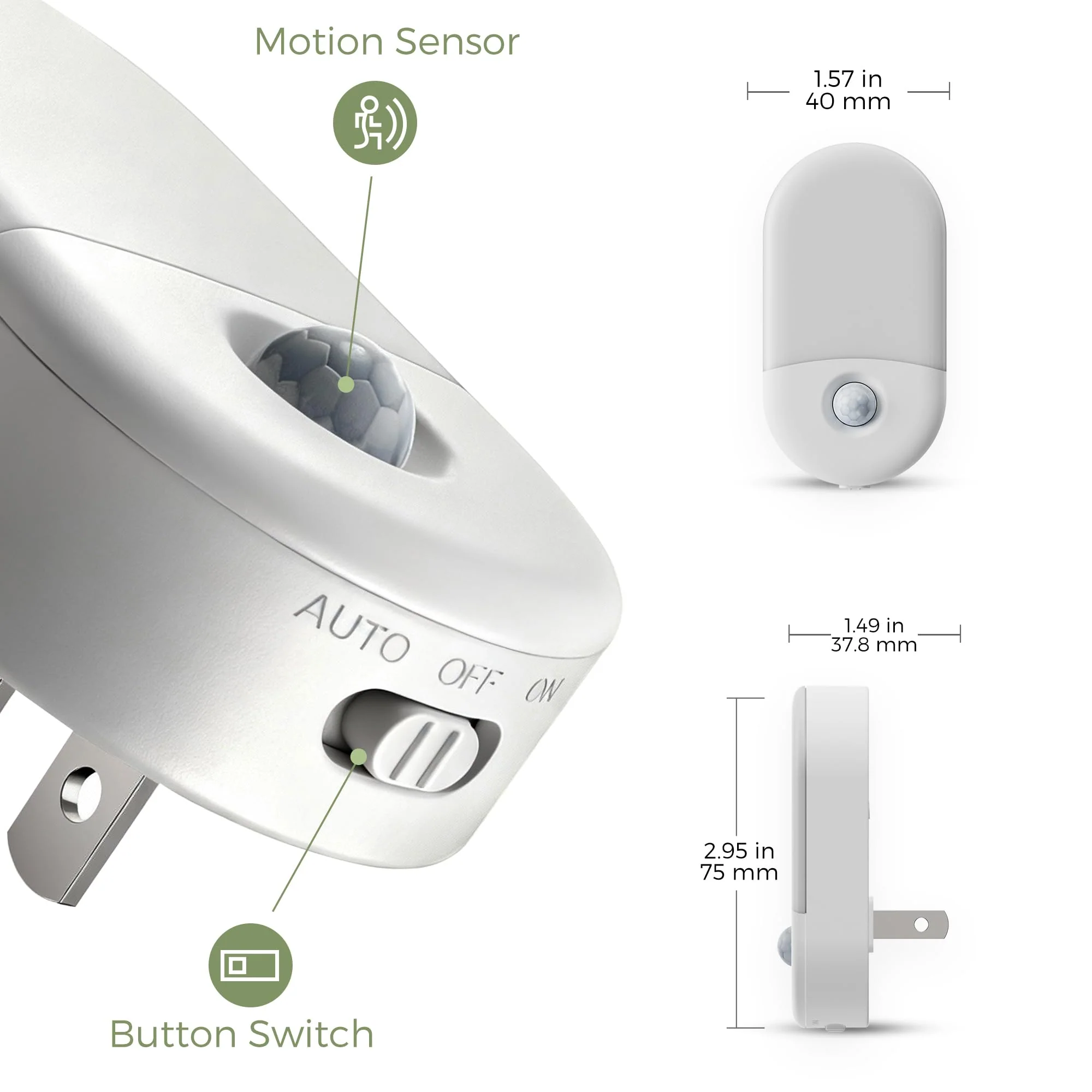 L LOHAS LED Motion Sensor Night Light, 4Pack, Motion Activated Night Light, Night Lights Plug into Wall, 3CCT Amber/3000K/5000K, Adjustable Brightness 30/60LM, for Kids Adults Bathroom Bedroom Amber-3000K-5000K 4 - Image 7