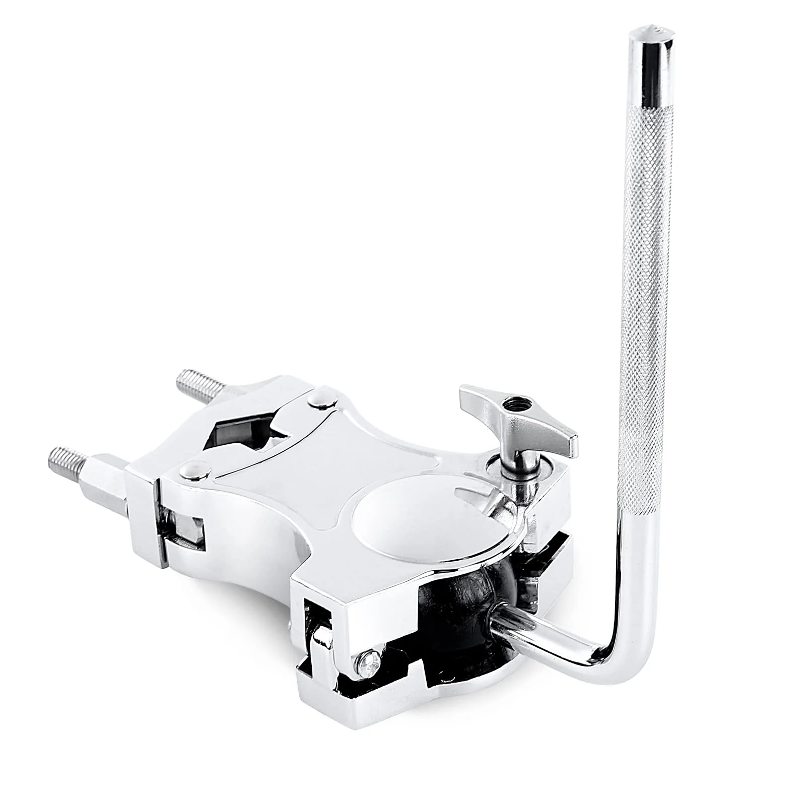 L-Rod Cowbells Clamp,Silver Drum Clamp Cowling Mounting Bracket Expansion Clamp, Adjustable Percussion Drum Set Cowbell Bracket for Toms, Cowbells, Clappers, etc. - Image 7