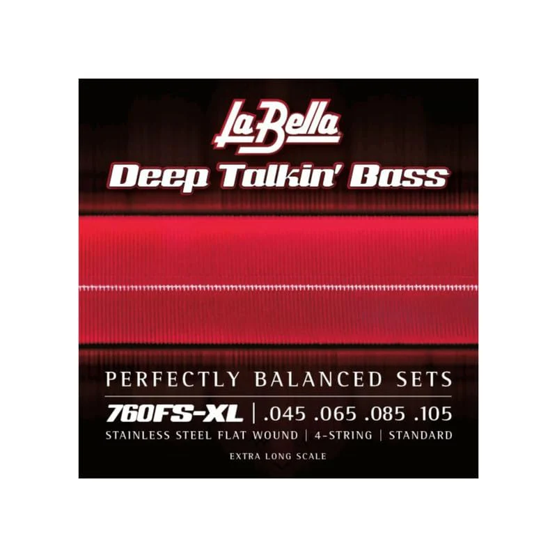 La Bella 760FS-XL Deep Talkin’ Stainless Steel Flat Wound - Standard, Extra Long Scale Bass Guitar Strings 45-105 - Image 2