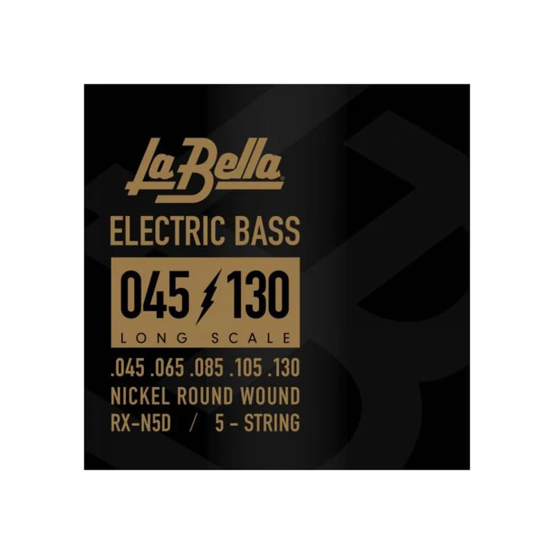 La Bella RX-N5D Long Scale Nickel Round Wound 5-String Electric Bass 45-130 RX-N5D Rx Nickel, 45-65-85-105-130 - Image 2