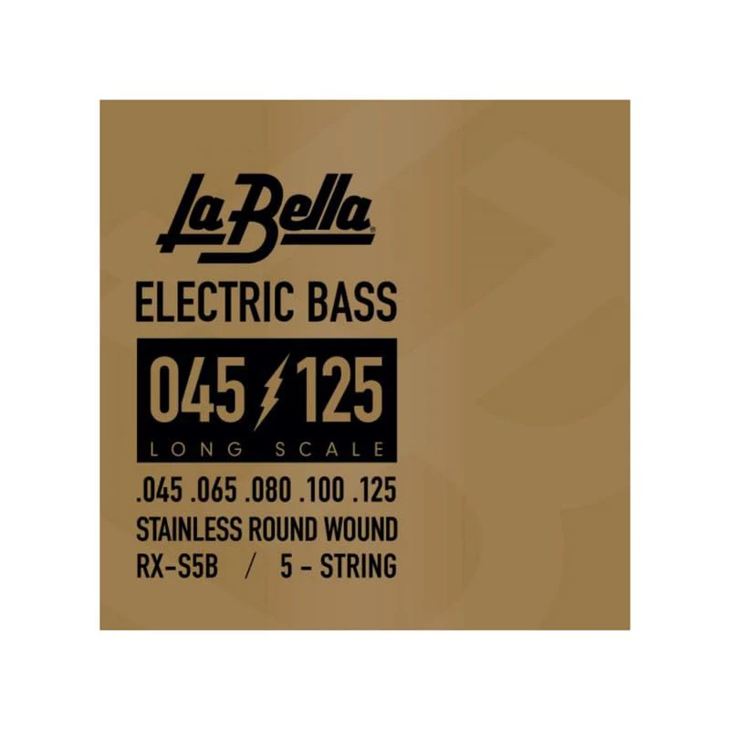La Bella RX-S5B Long Scale Stainless Round Wound 5- String ELectric Bass 45-125 RX-S5B Rx Stainless , 45-65-80-100-125 - Image 2