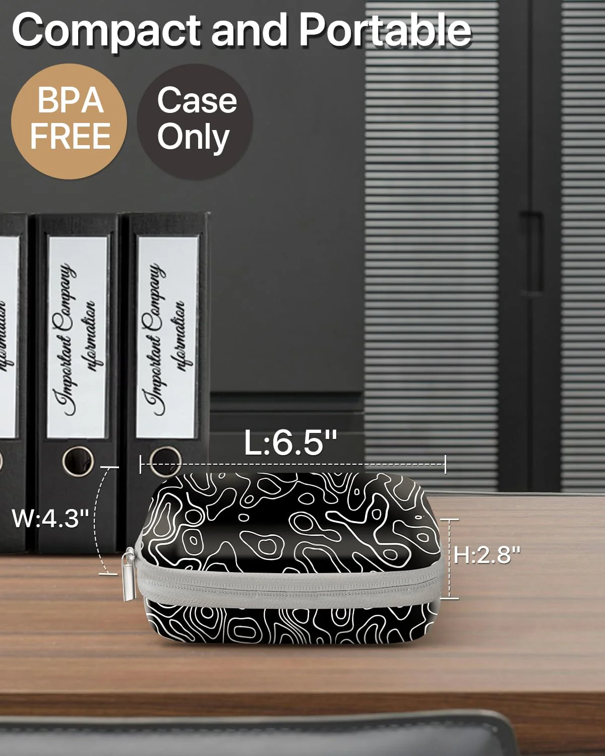 Label Maker Case for Label Maker Machine, EVA Travel Case with Designed Pattern, Compatible with D30, P21, E10, D110 Label Maker (Box Only), Black Wave - Image 2