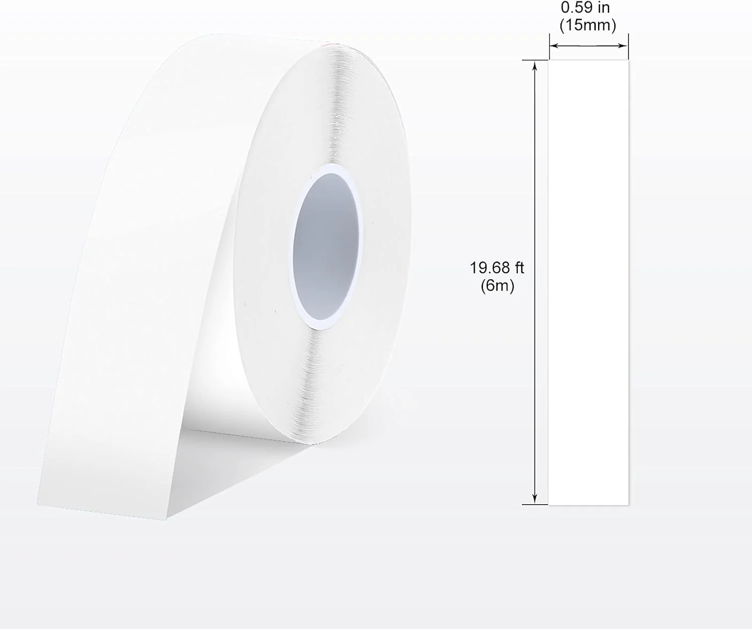 Label Maker Tape SUPVAN E10 Adapted Label Print Paper Refill Size 4 Packs Continous 0.59inx19.68ft Thermal Laminated Waterproof Self-Adhesive Multipurpose Labeling Tape Replacement - Image 2