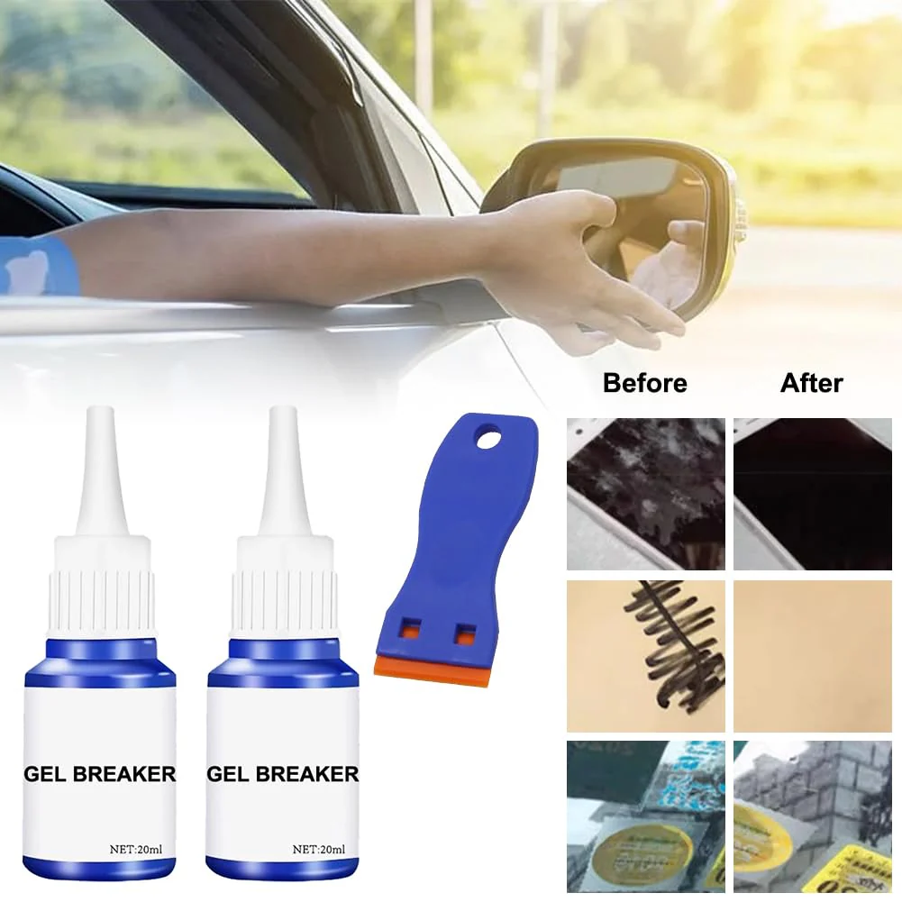 Label remover, adhesive residue remover, adhesive remover, sticker remover, quickly removes adhesive residue, labels, stickers from smooth surfaces, label remover, with a multi-purpose scraper - Image 3