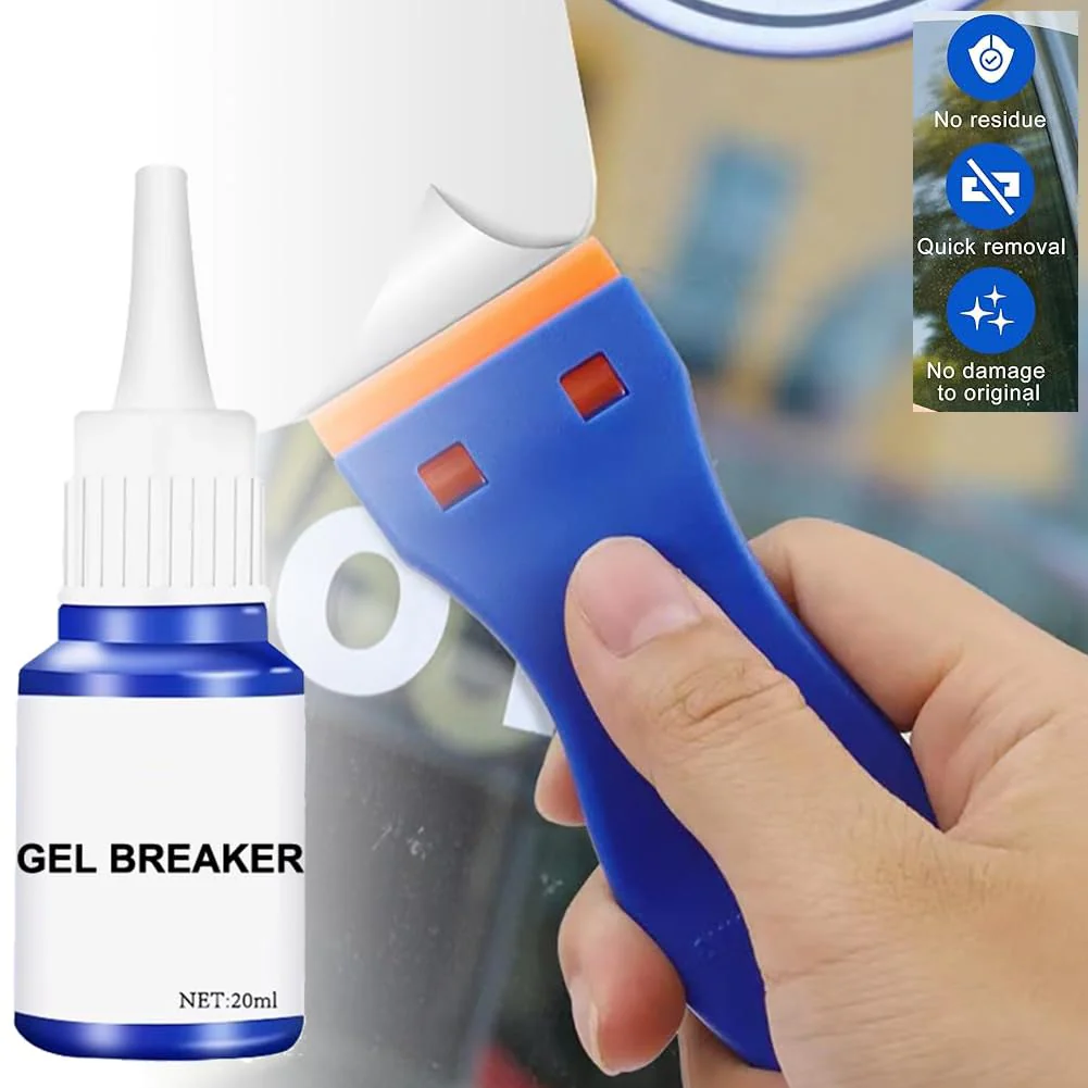 Label remover, adhesive residue remover, adhesive remover, sticker remover, quickly removes adhesive residue, labels, stickers from smooth surfaces, label remover, with a multi-purpose scraper - Image 4