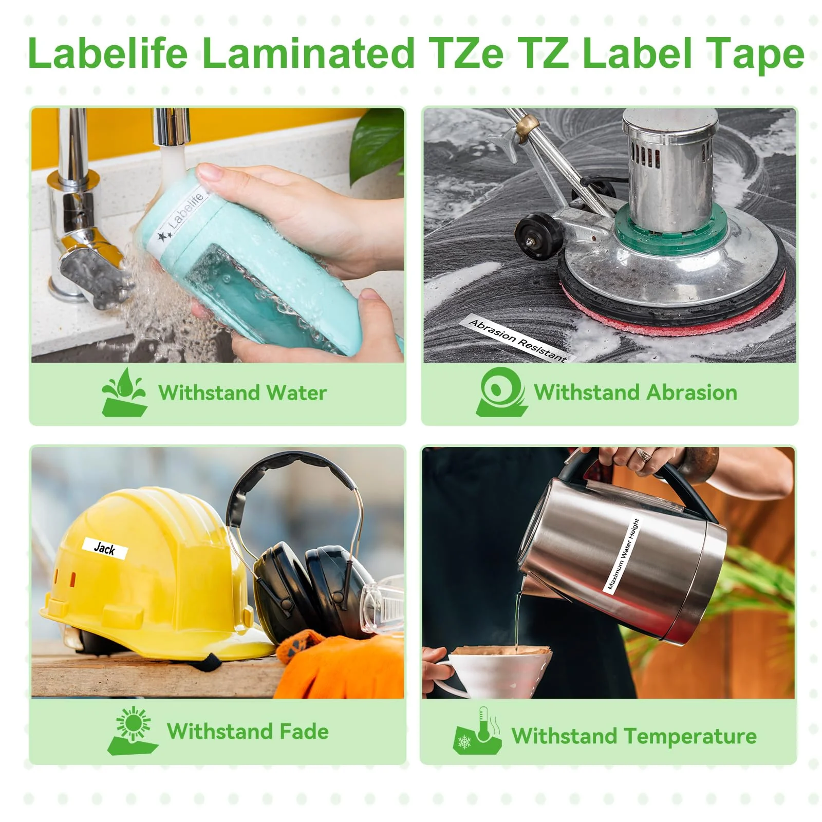 Labelife 5-Pack TZe-221 Label Tape TZe TZ Tape 9mm 0.35 Laminated White Label Tape Replace for Brother P Touch 9mm Label Maker Tape TZe221 for Brother PT-D210 PT-D220 PT-D200 PT-H110 PT-D400 PT-D610BT 9mm 0.35 inch - Image 6